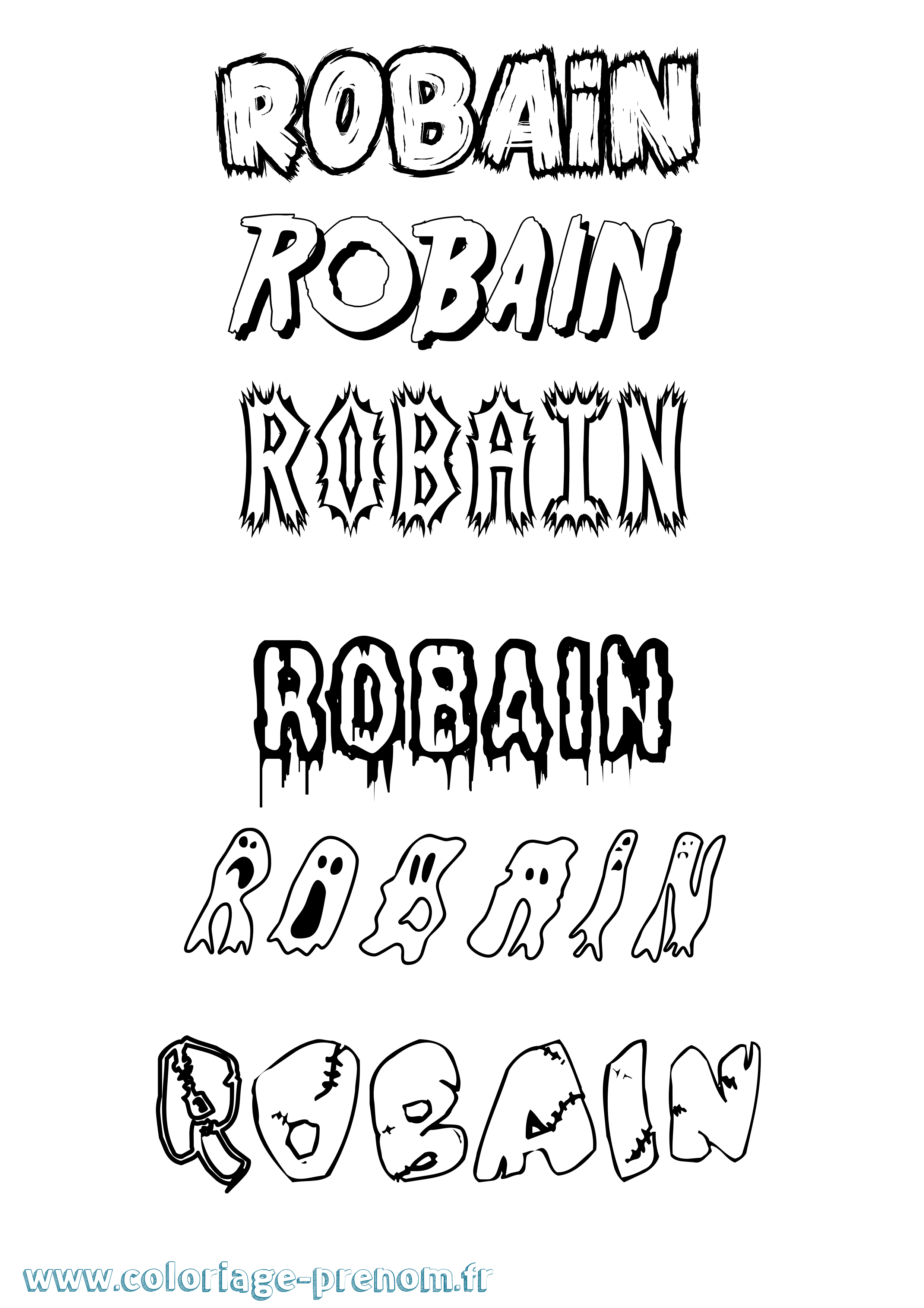 Coloriage Robain Frisson Coloriage prénom Robain Frisson