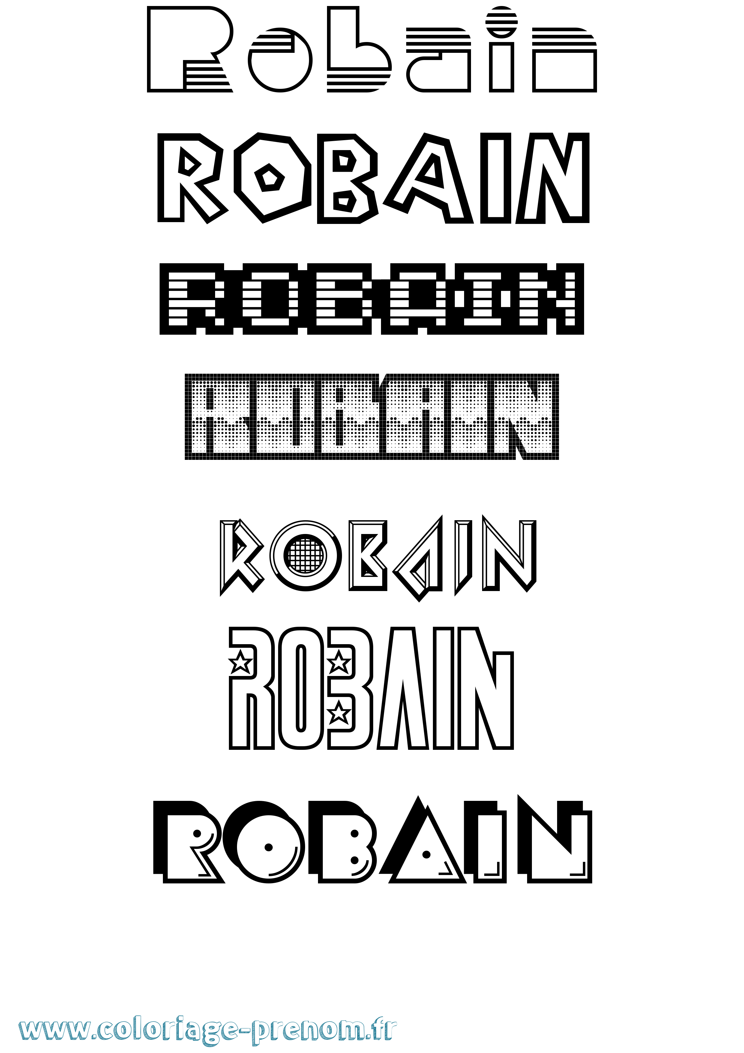Coloriage Robain Jeux Vidéos Coloriage prénom Robain Jeux Vidéos