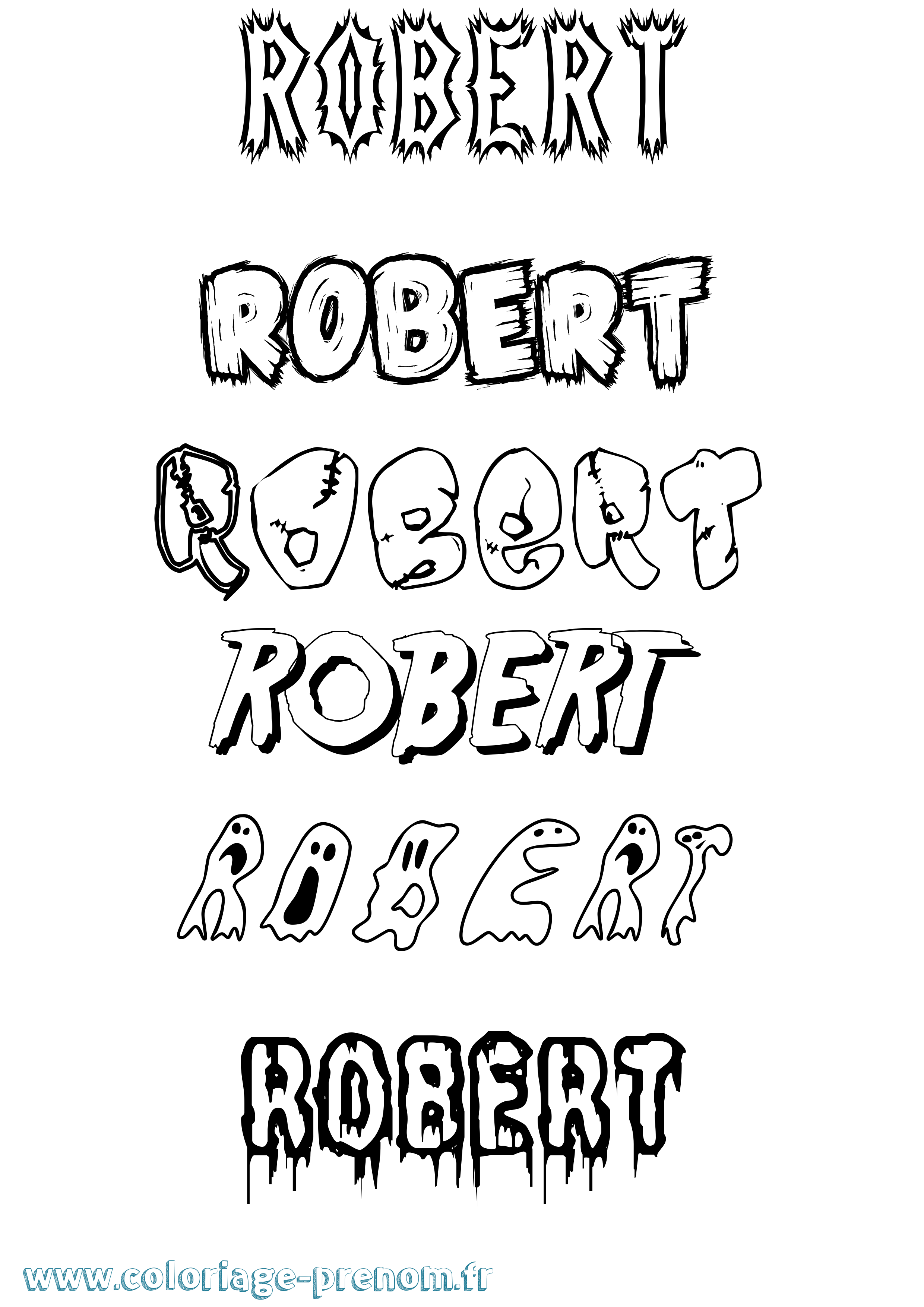 Coloriage prénom Robert Frisson