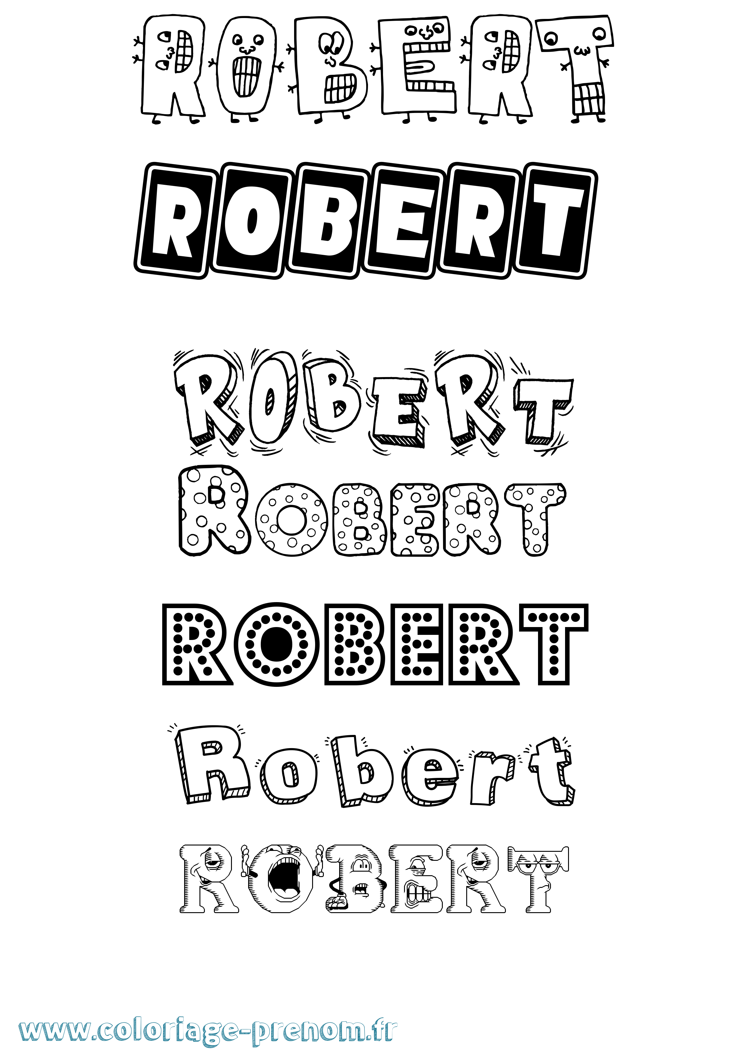 Coloriage prénom Robert Fun