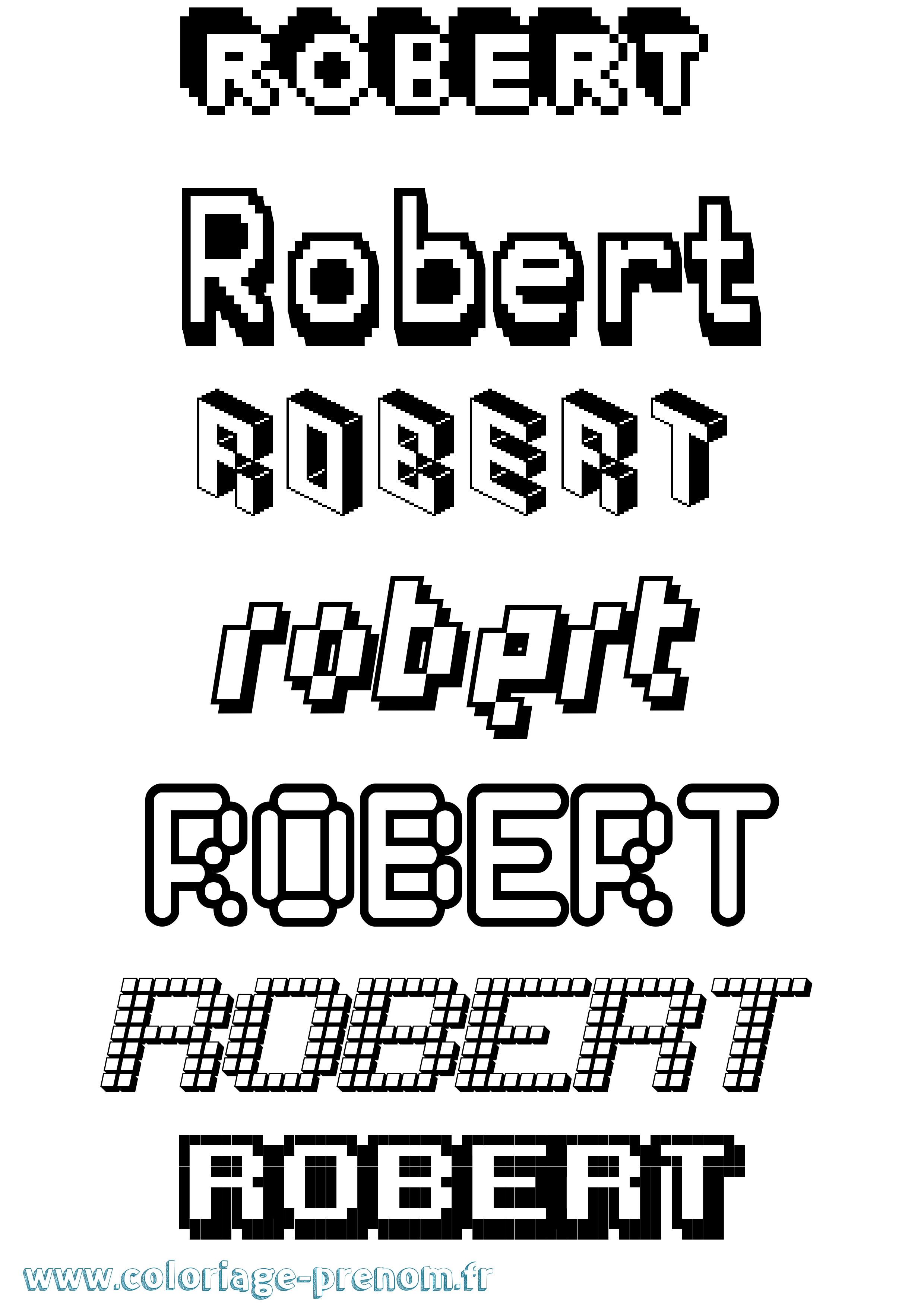 Coloriage prénom Robert