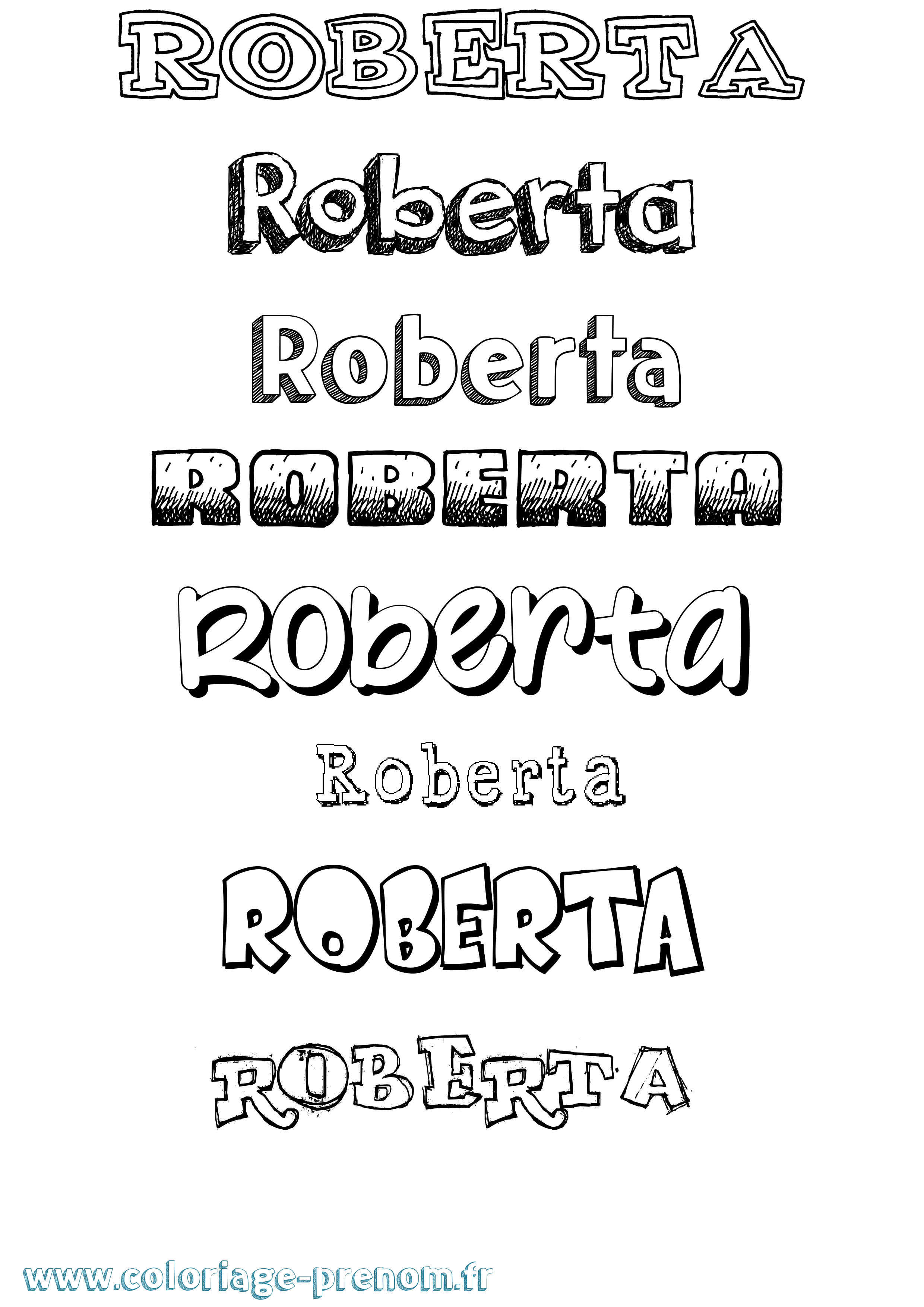 Coloriage prénom Roberta Dessiné