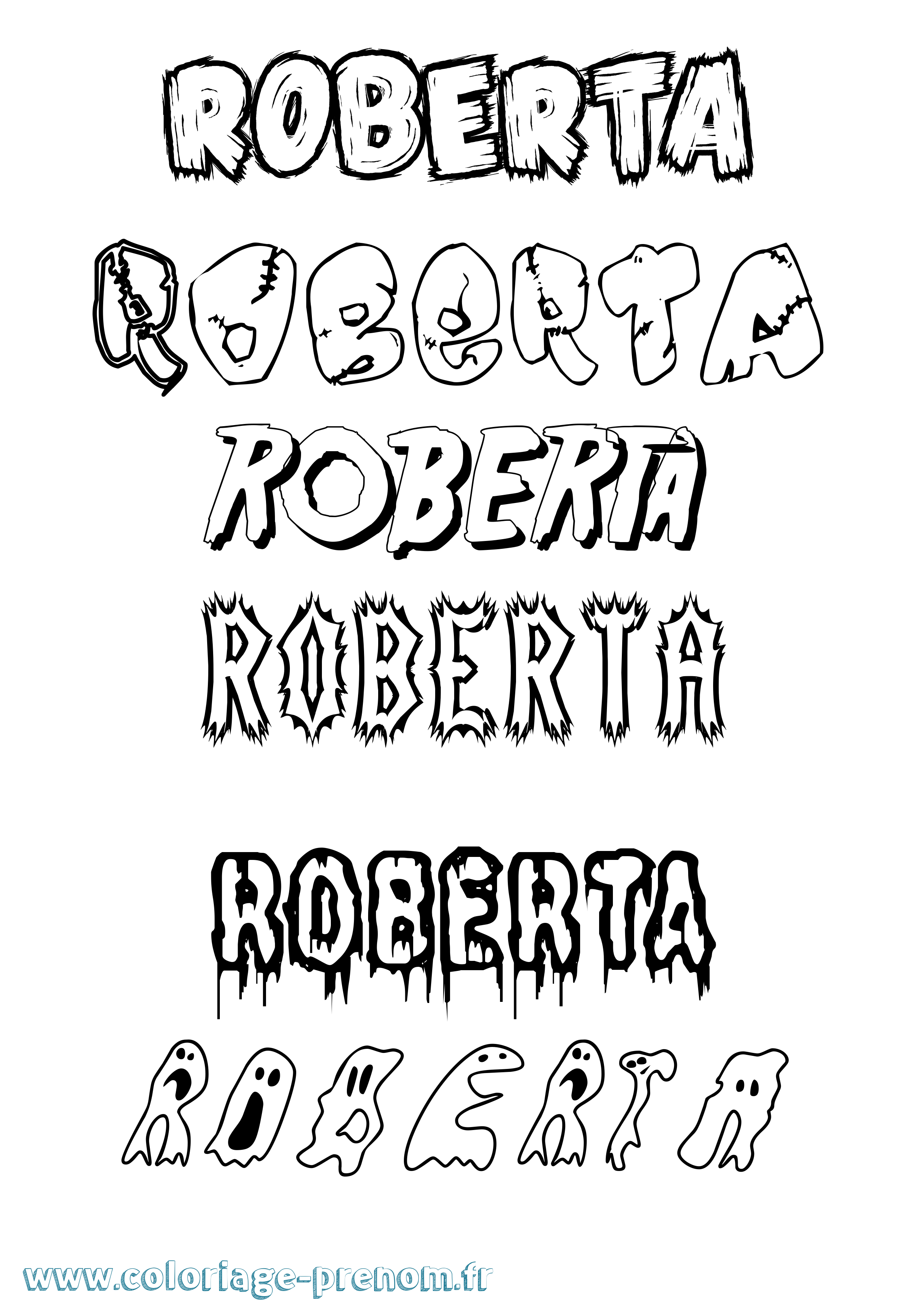 Coloriage prénom Roberta Frisson