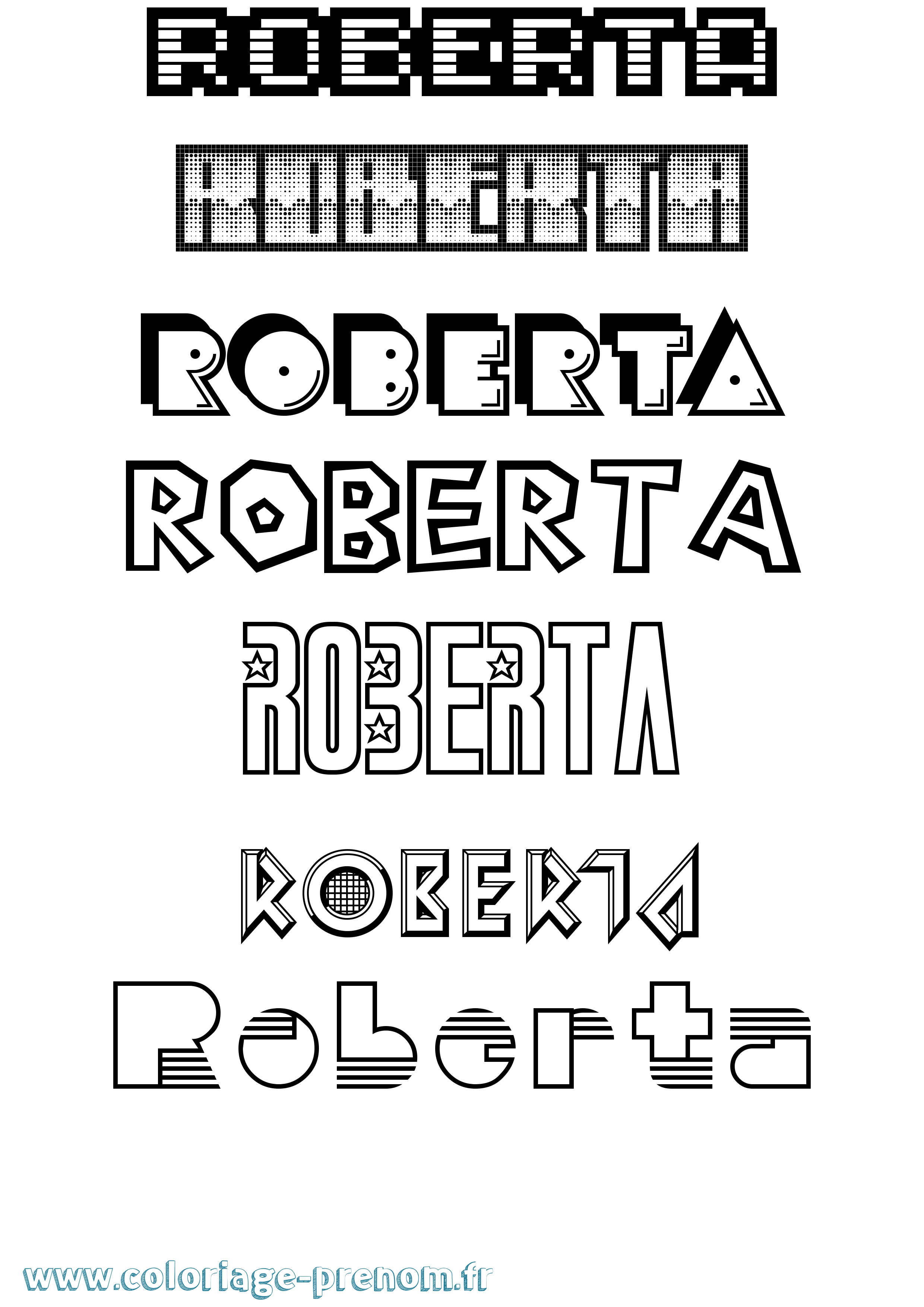 Coloriage prénom Roberta Jeux Vidéos