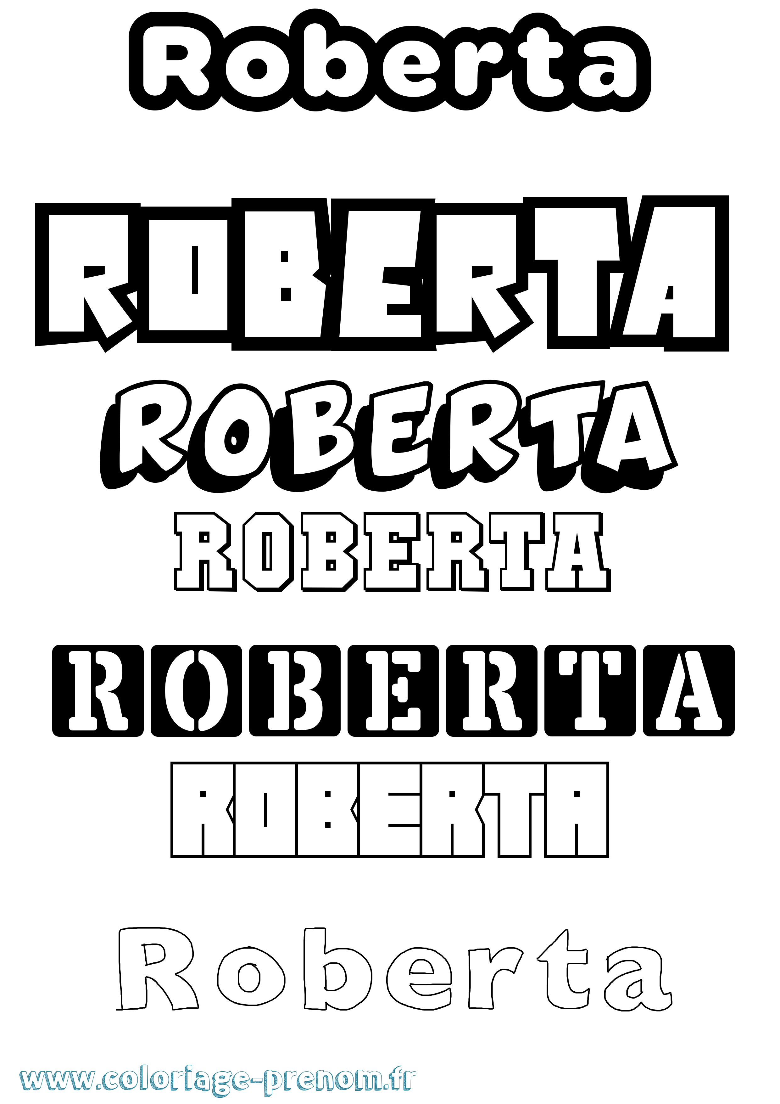 Coloriage prénom Roberta Simple
