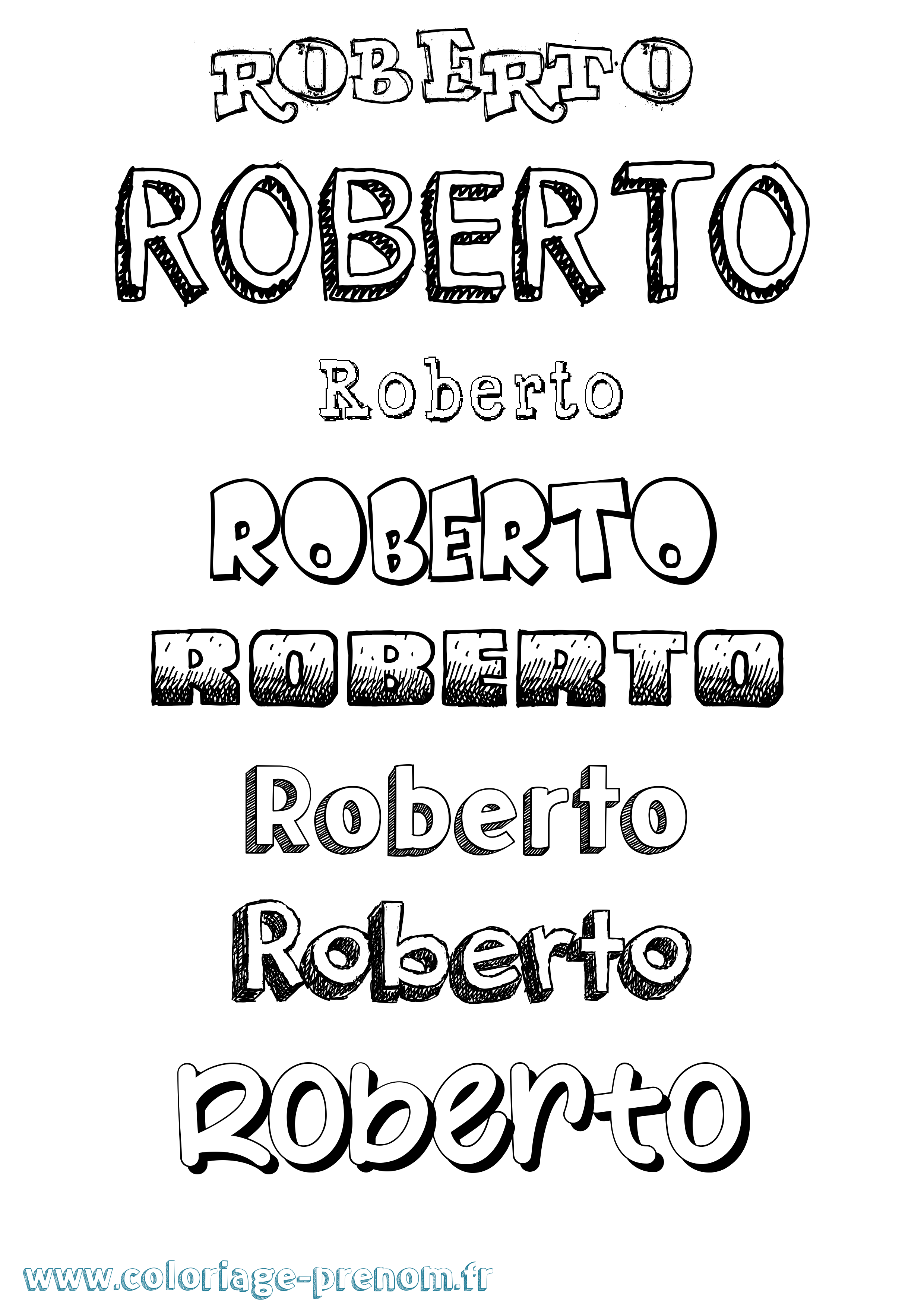 Coloriage prénom Roberto Dessiné