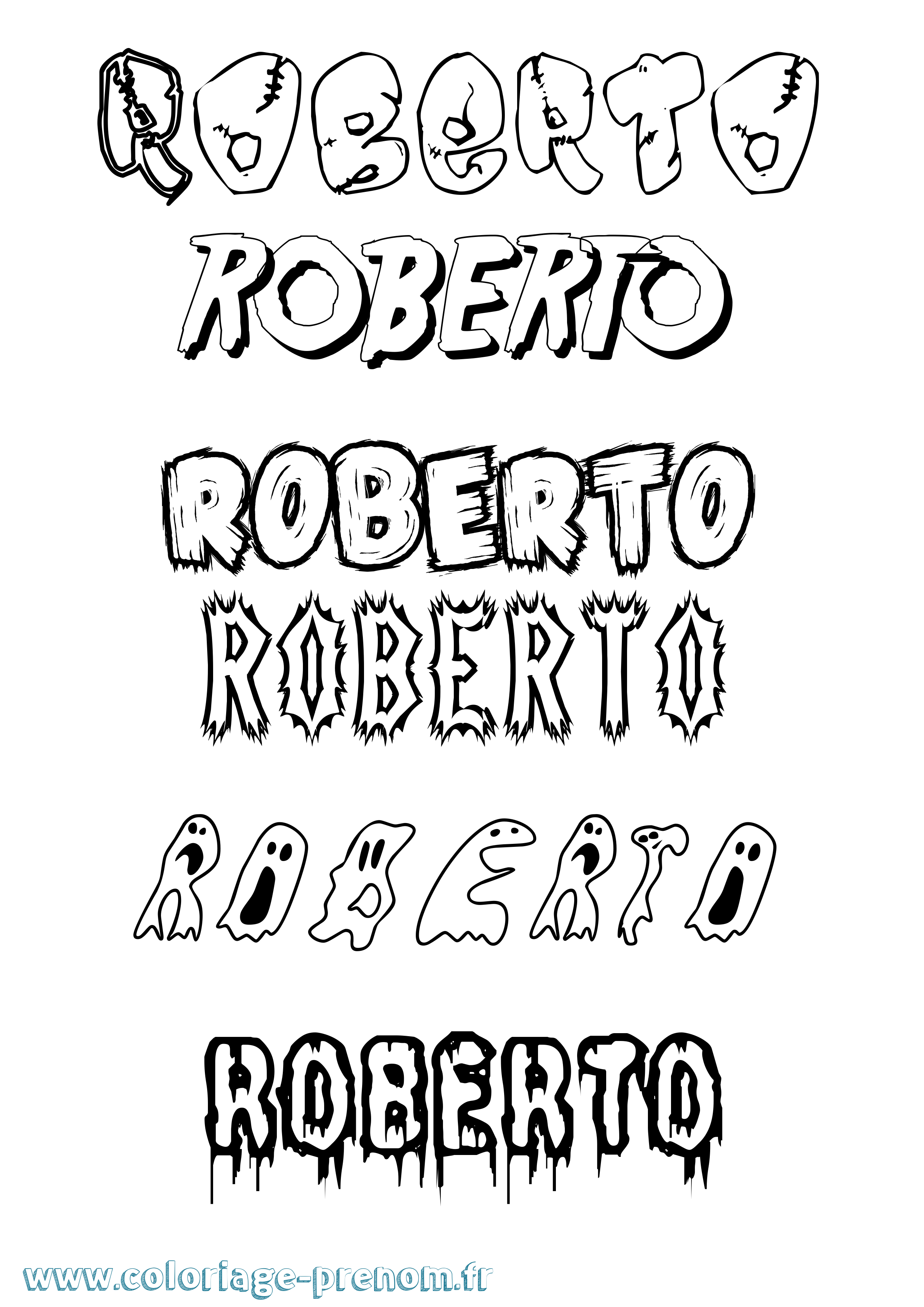 Coloriage prénom Roberto Frisson