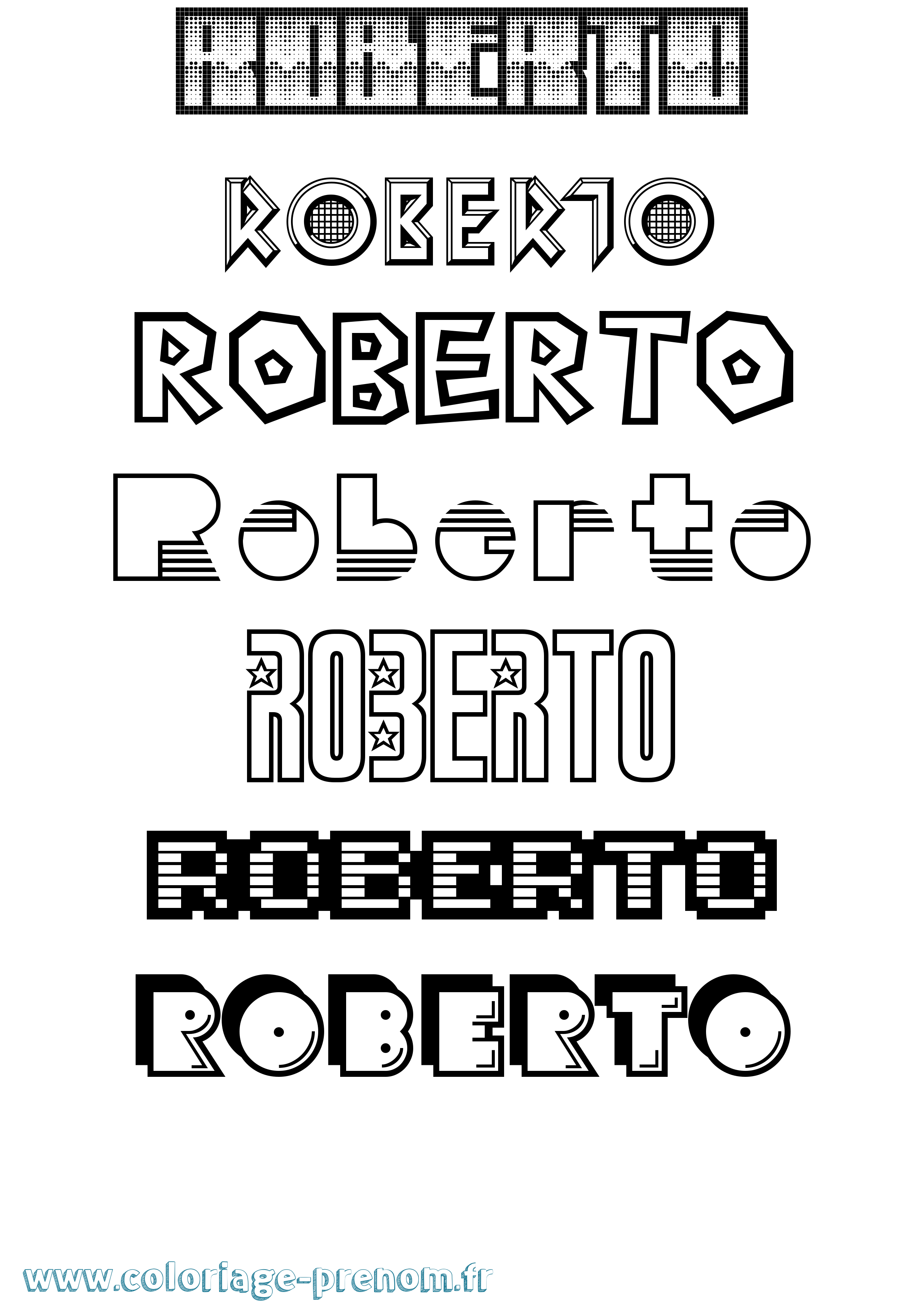 Coloriage prénom Roberto Jeux Vidéos