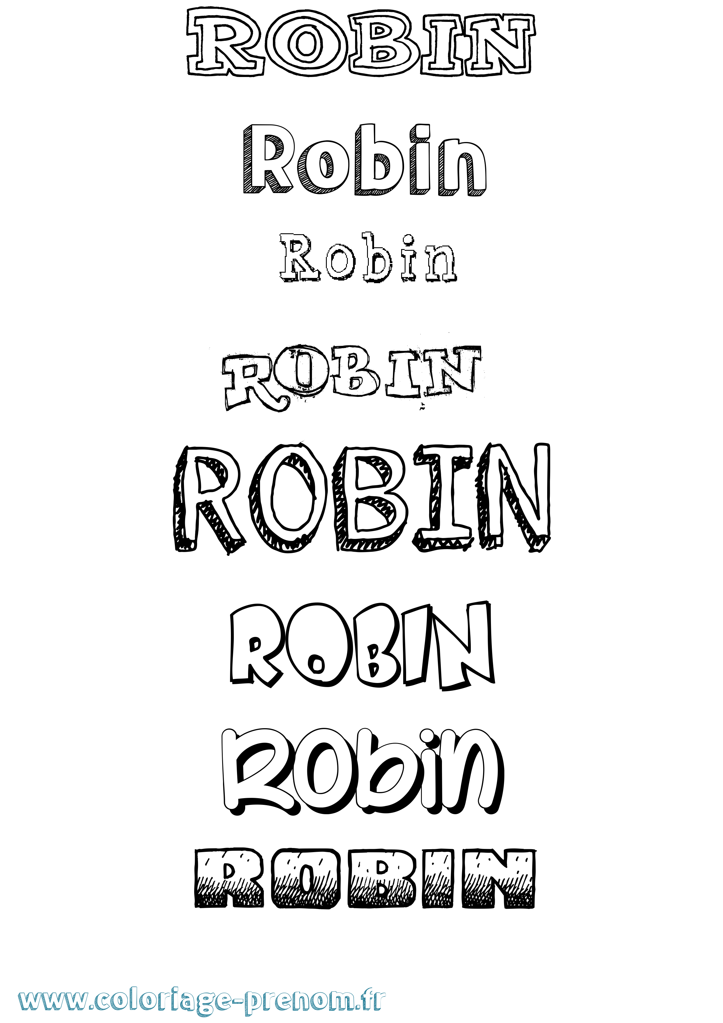 Coloriage prénom Robin Dessiné