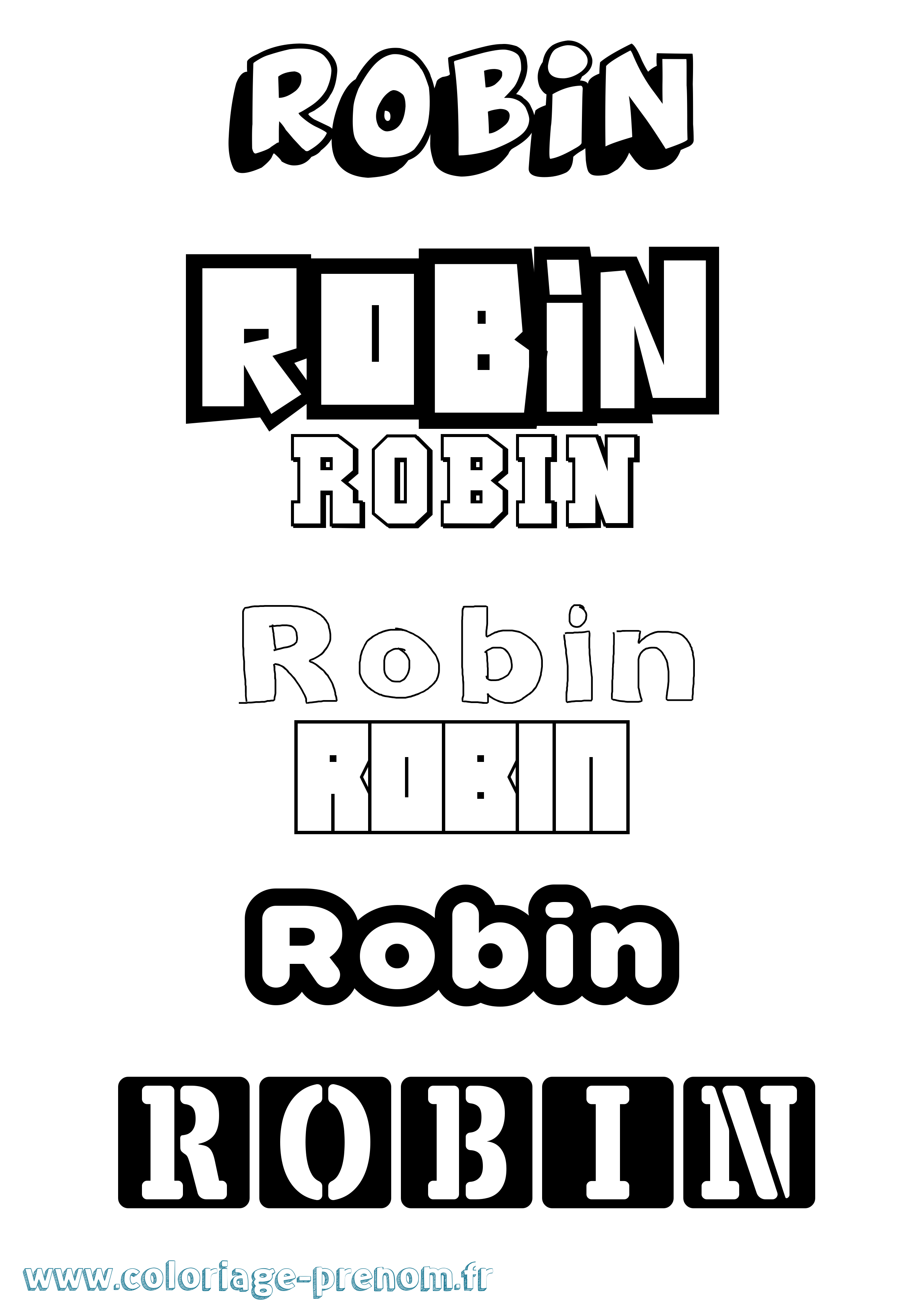 Coloriage prénom Robin Simple