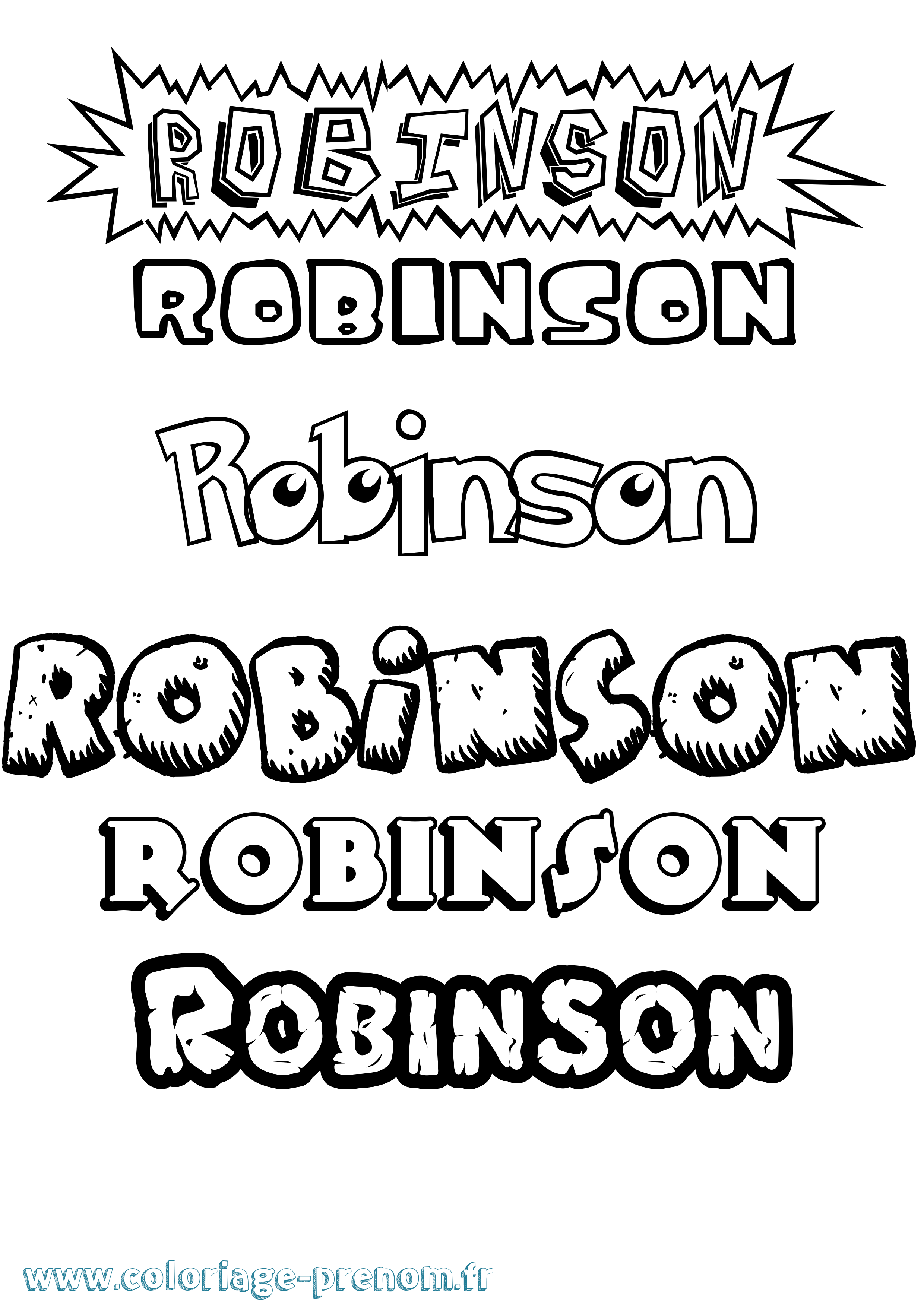 Coloriage prénom Robinson