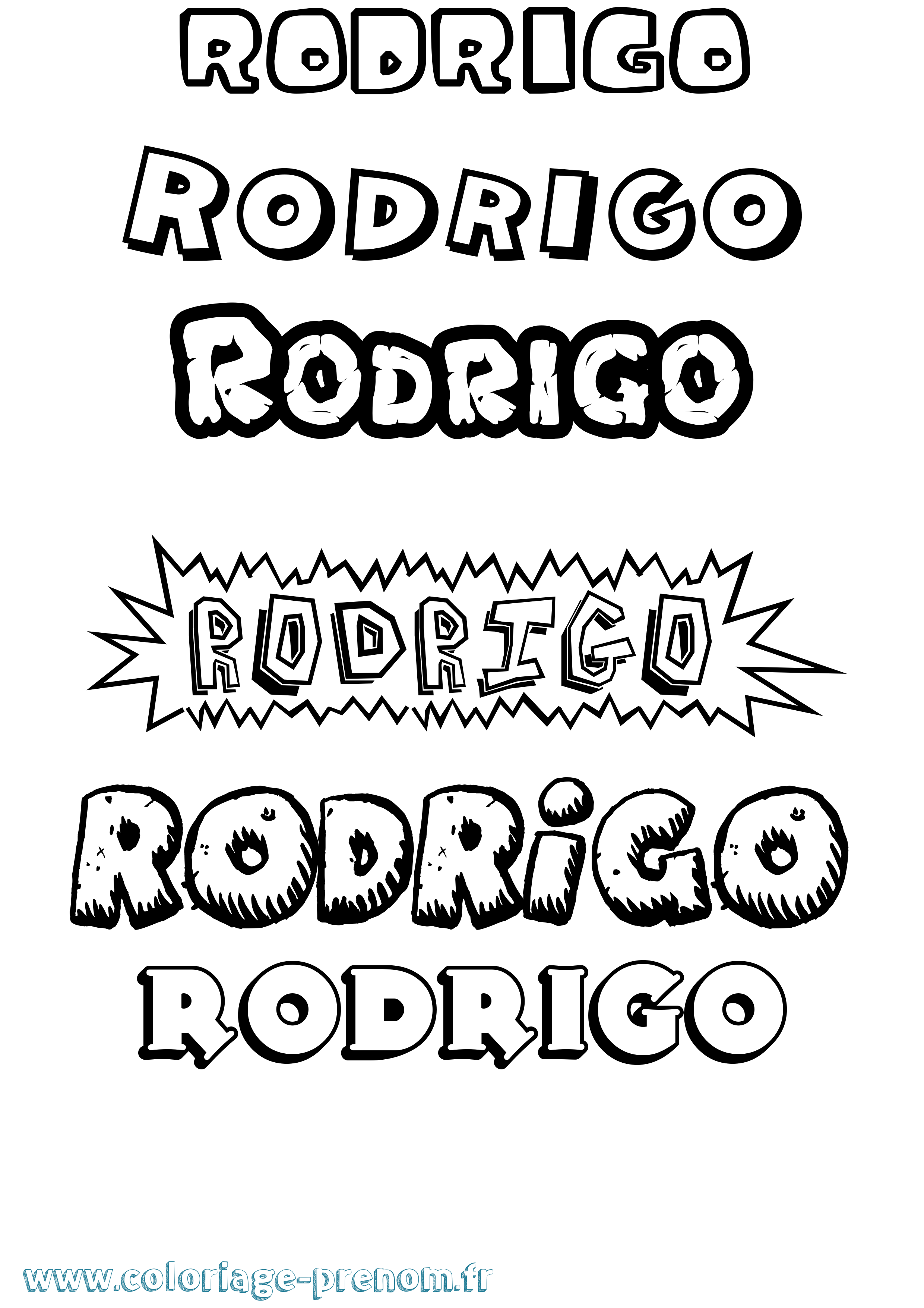 Coloriage prénom Rodrigo Dessin Animé
