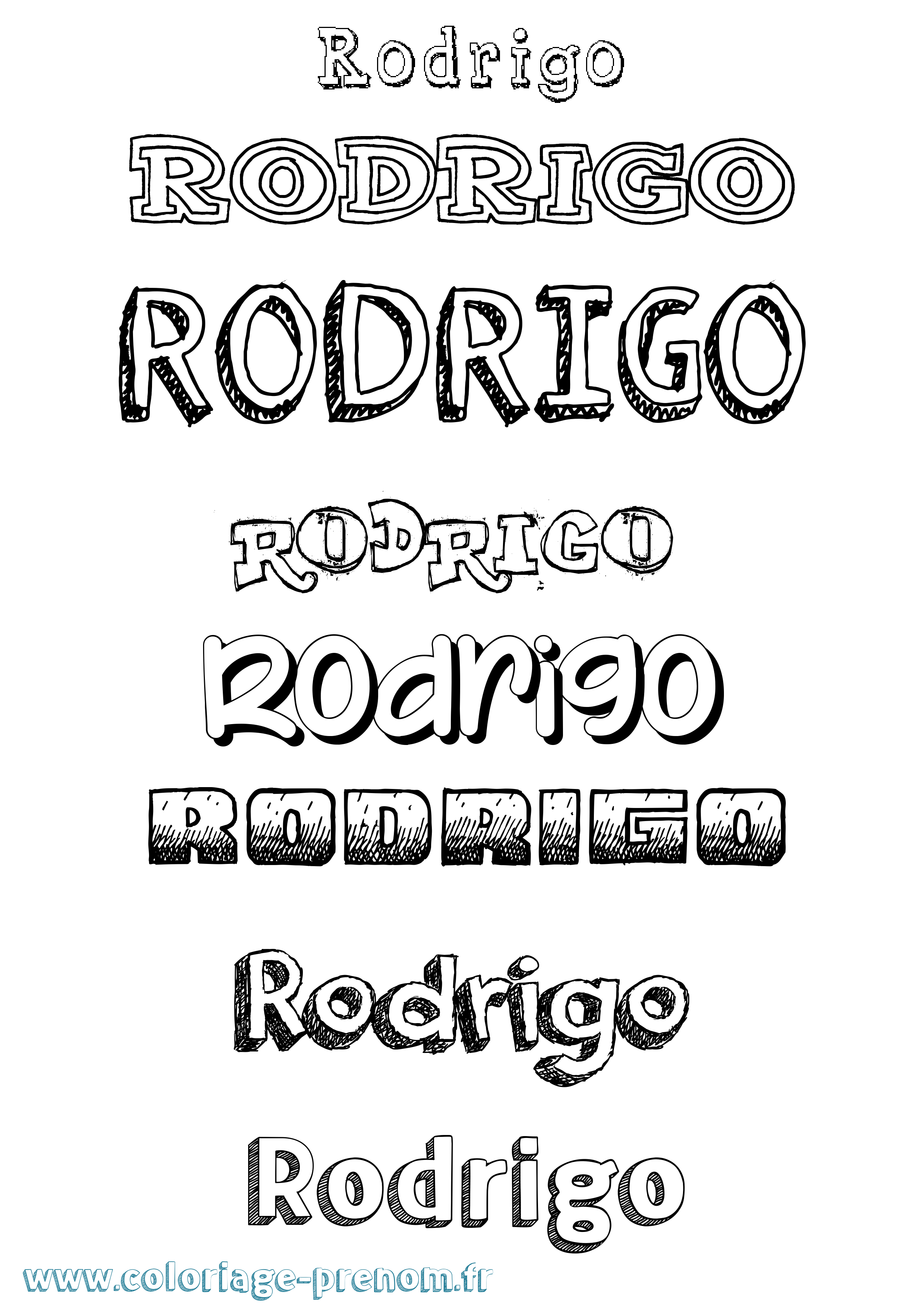 Coloriage prénom Rodrigo Dessiné
