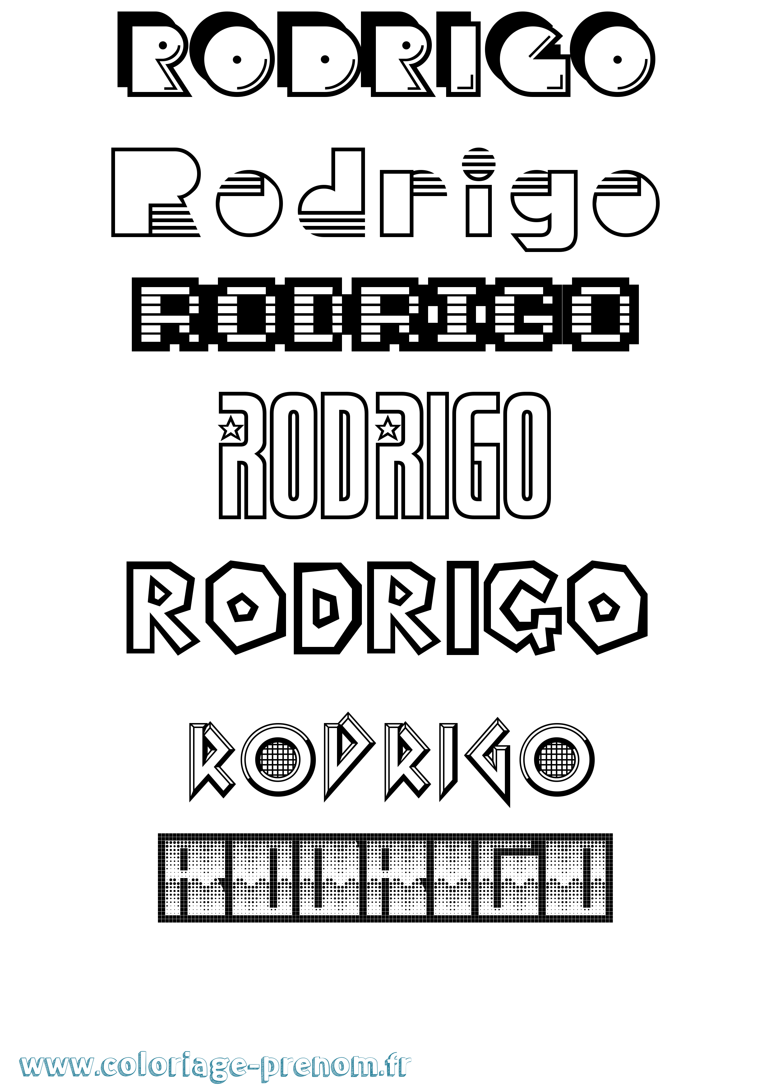 Coloriage prénom Rodrigo