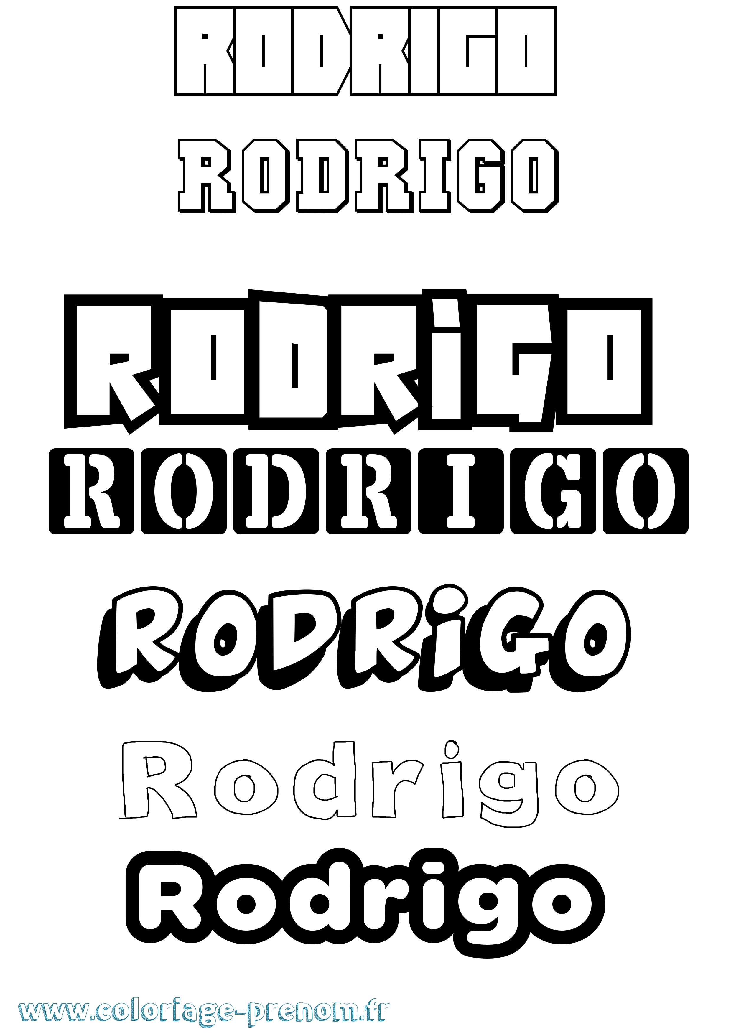 Coloriage prénom Rodrigo Simple