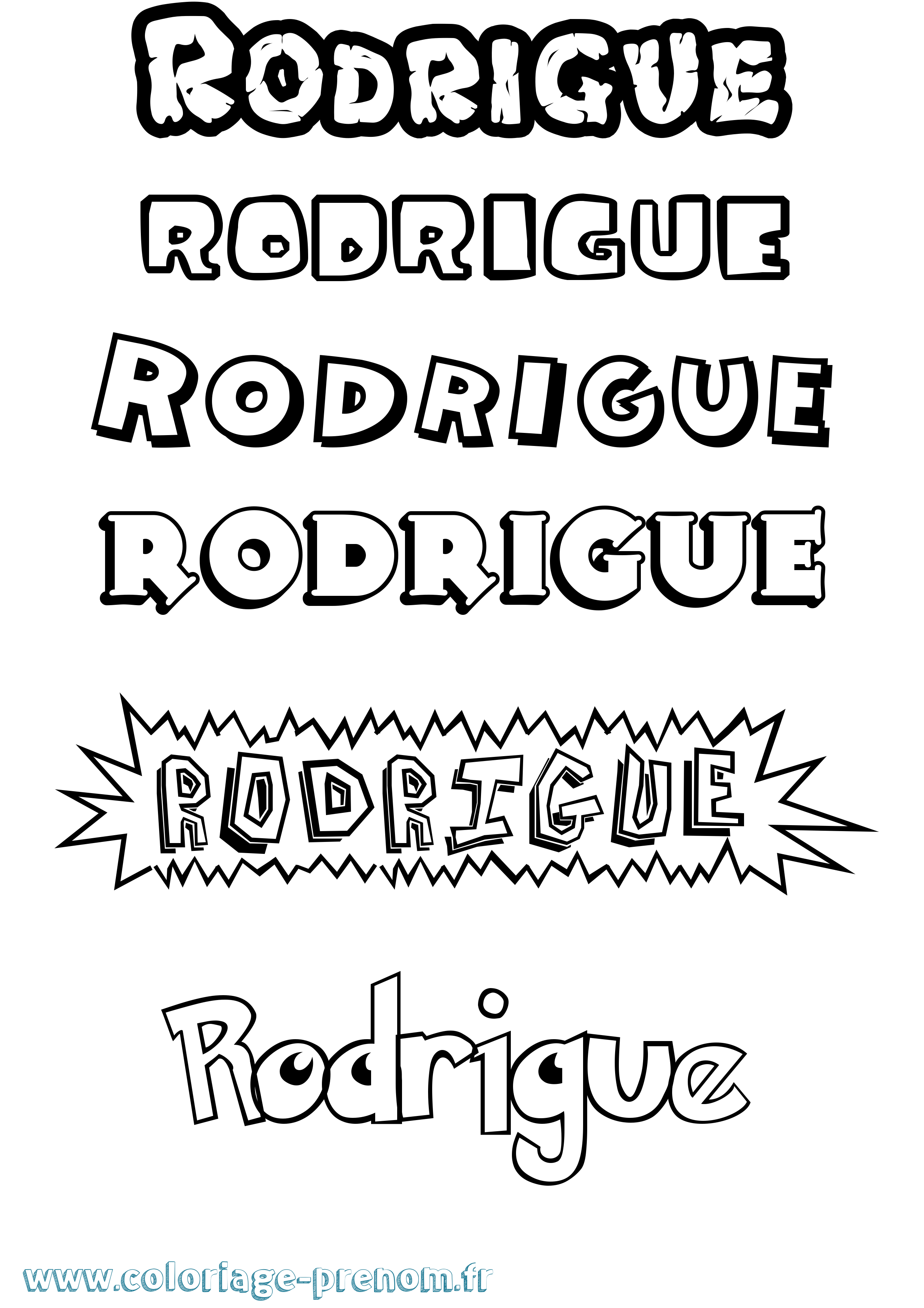 Coloriage Rodrigue Coloriage prénom Rodrigue