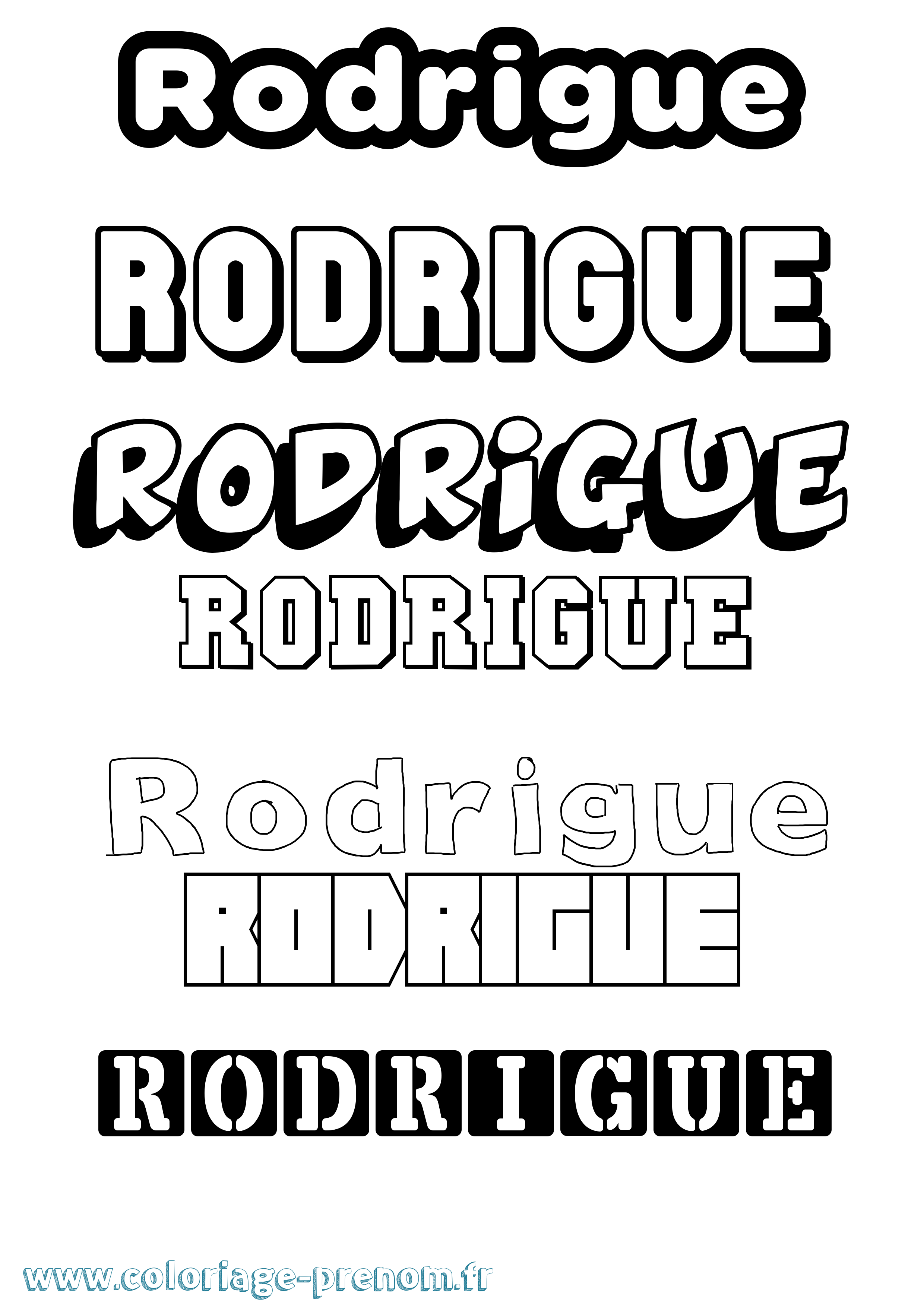 Coloriage Rodrigue Coloriage prénom Rodrigue