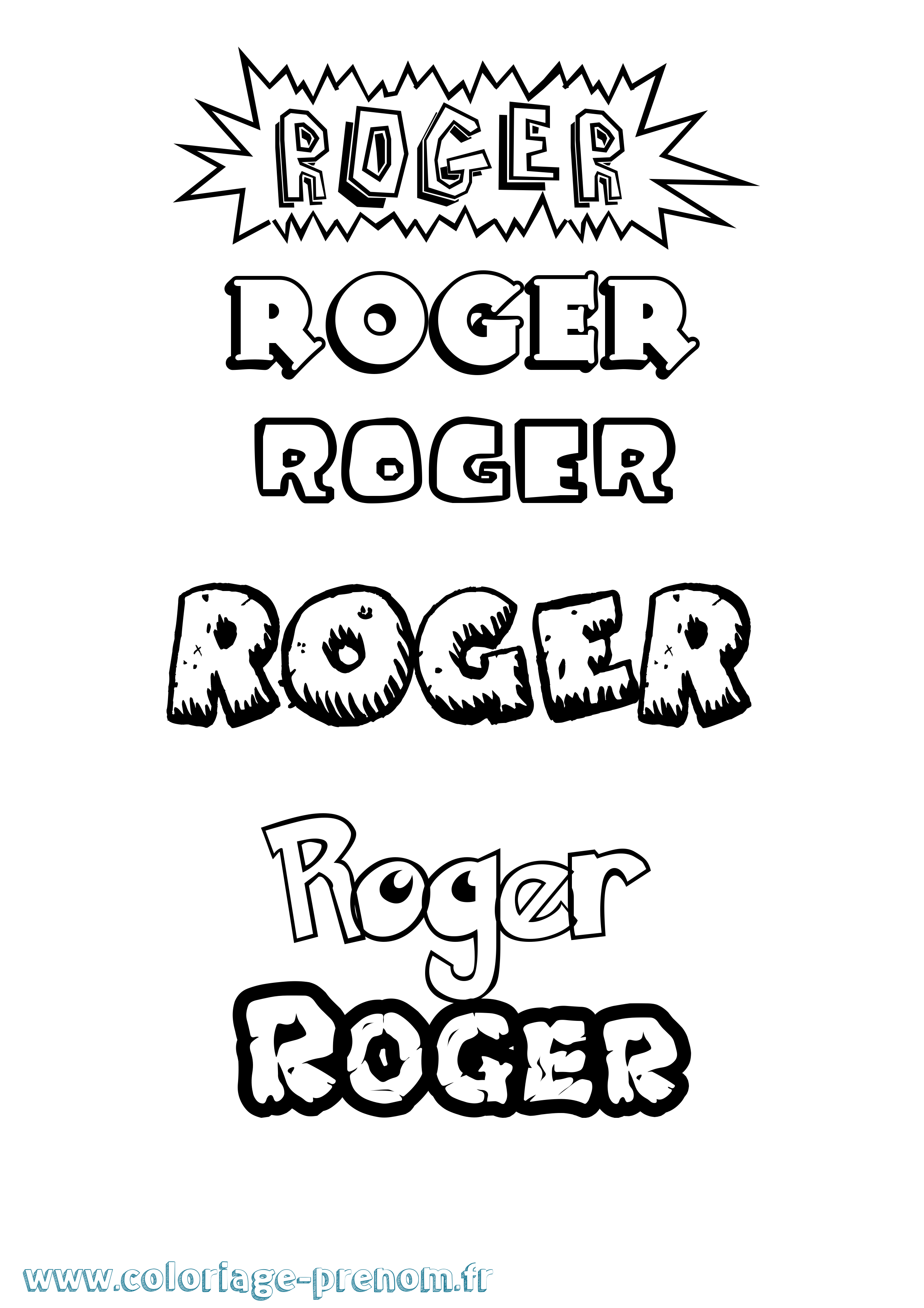 Coloriage Roger Coloriage prénom Roger