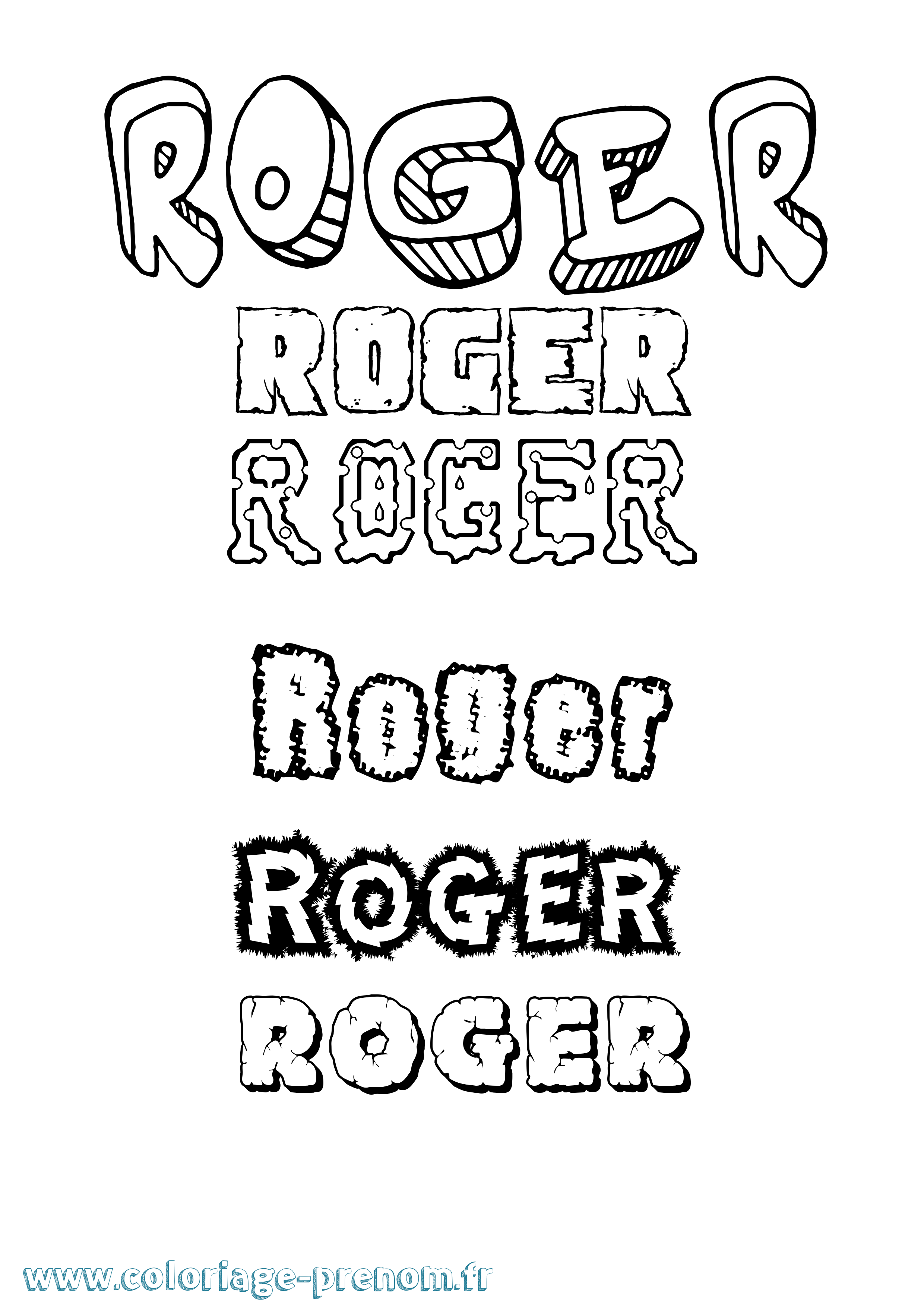 Coloriage Roger Coloriage prénom Roger
