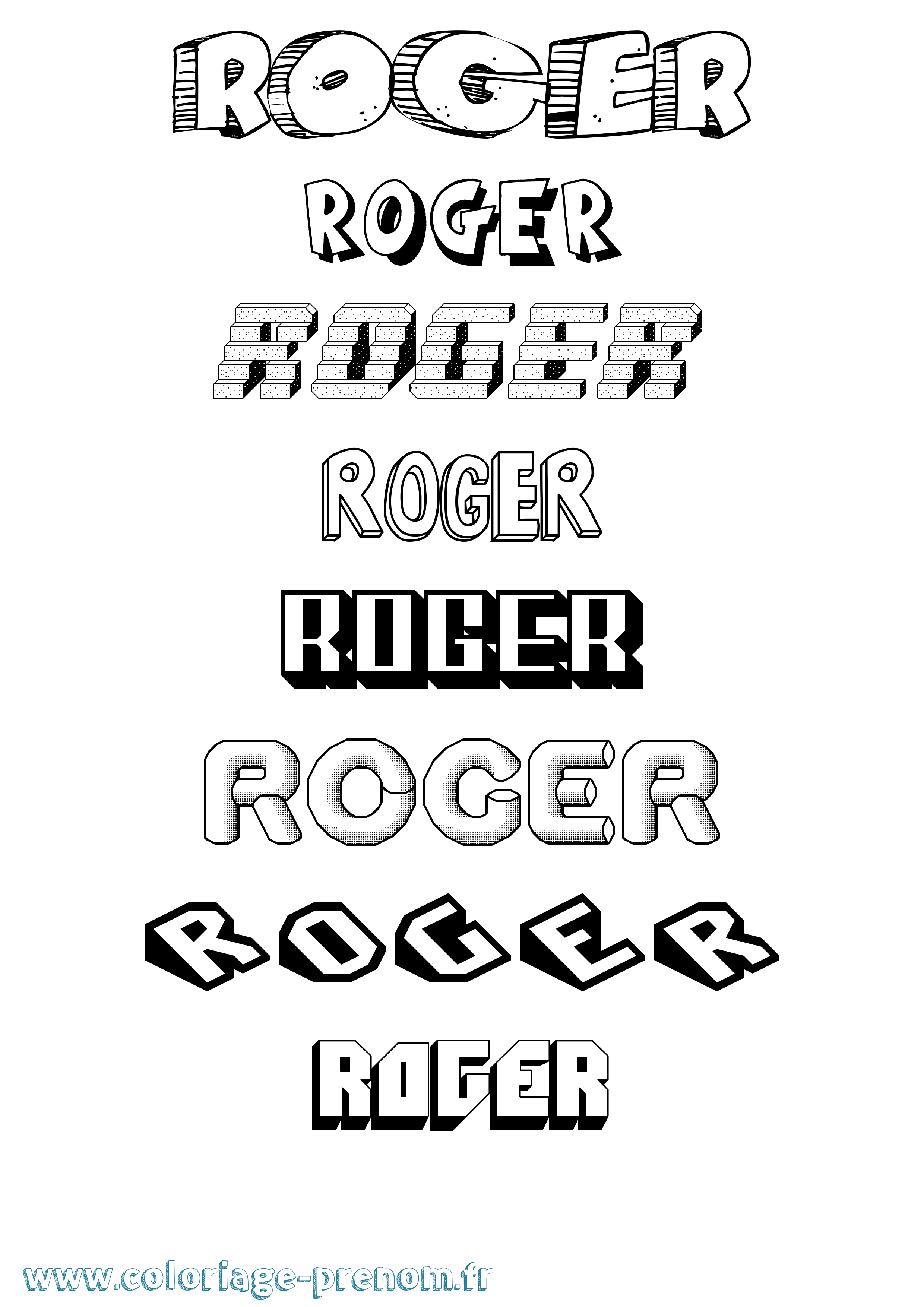 Coloriage Roger Coloriage prénom Roger