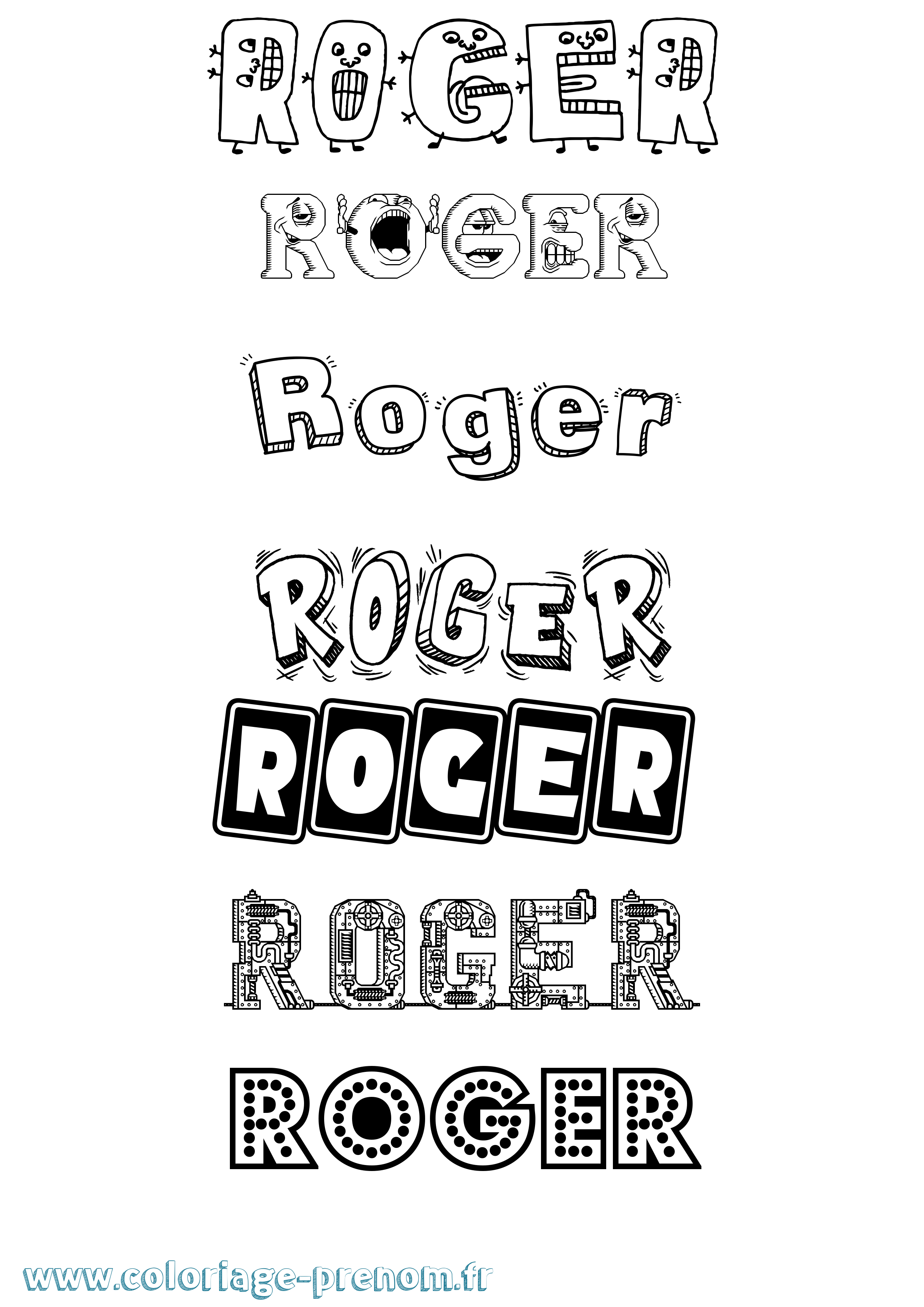 Coloriage Roger Coloriage prénom Roger