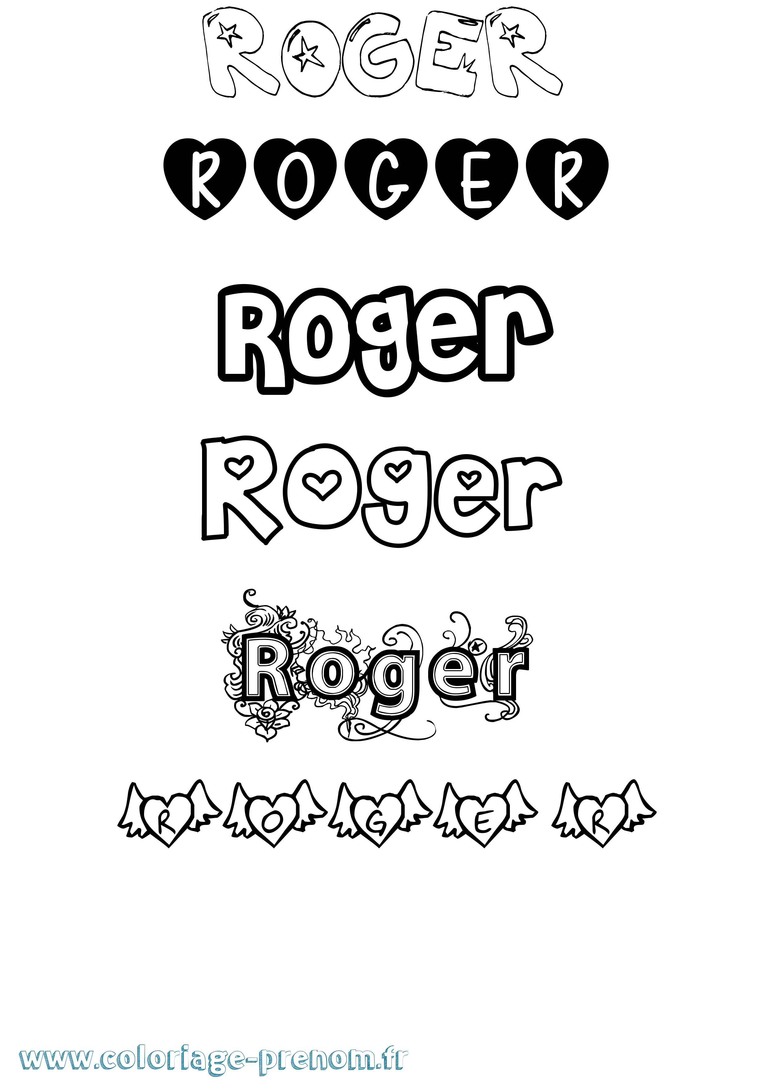 Coloriage Roger Coloriage prénom Roger