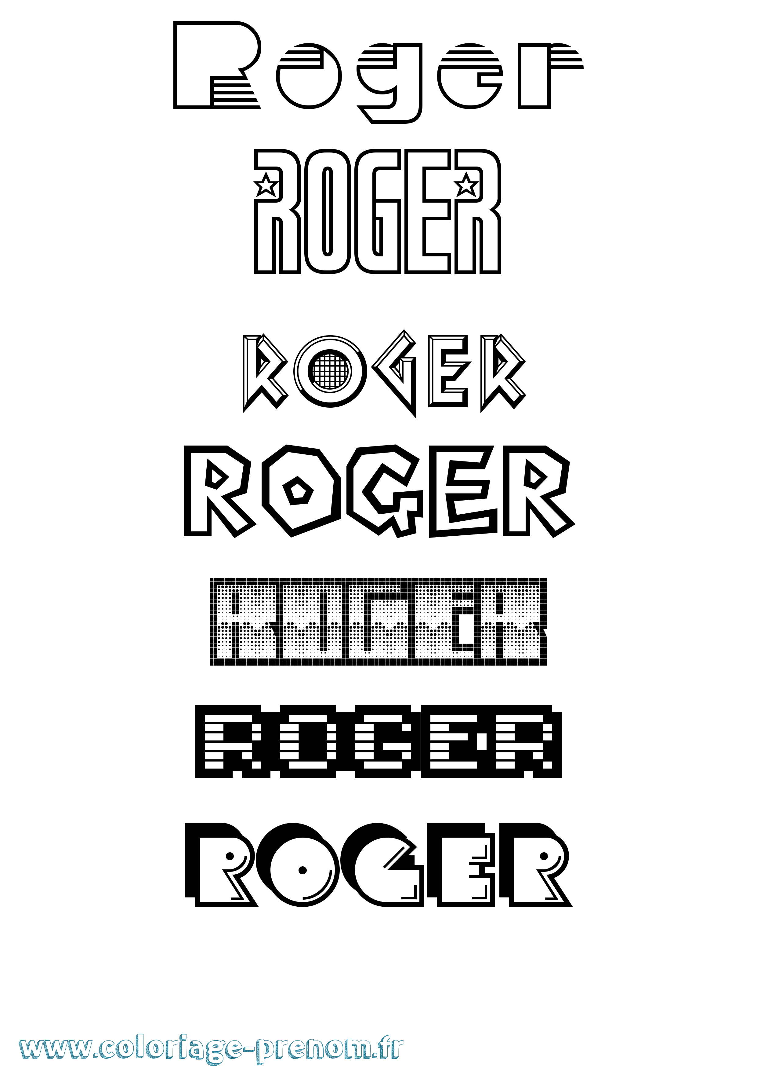 Coloriage Roger Coloriage prénom Roger