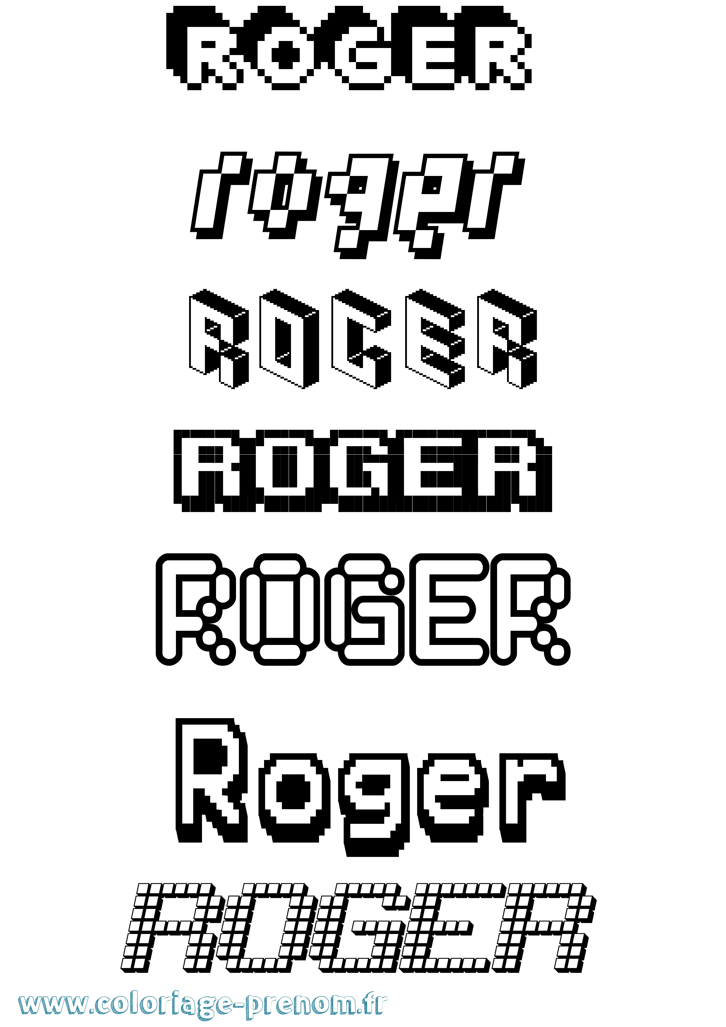 Coloriage prénom Roger