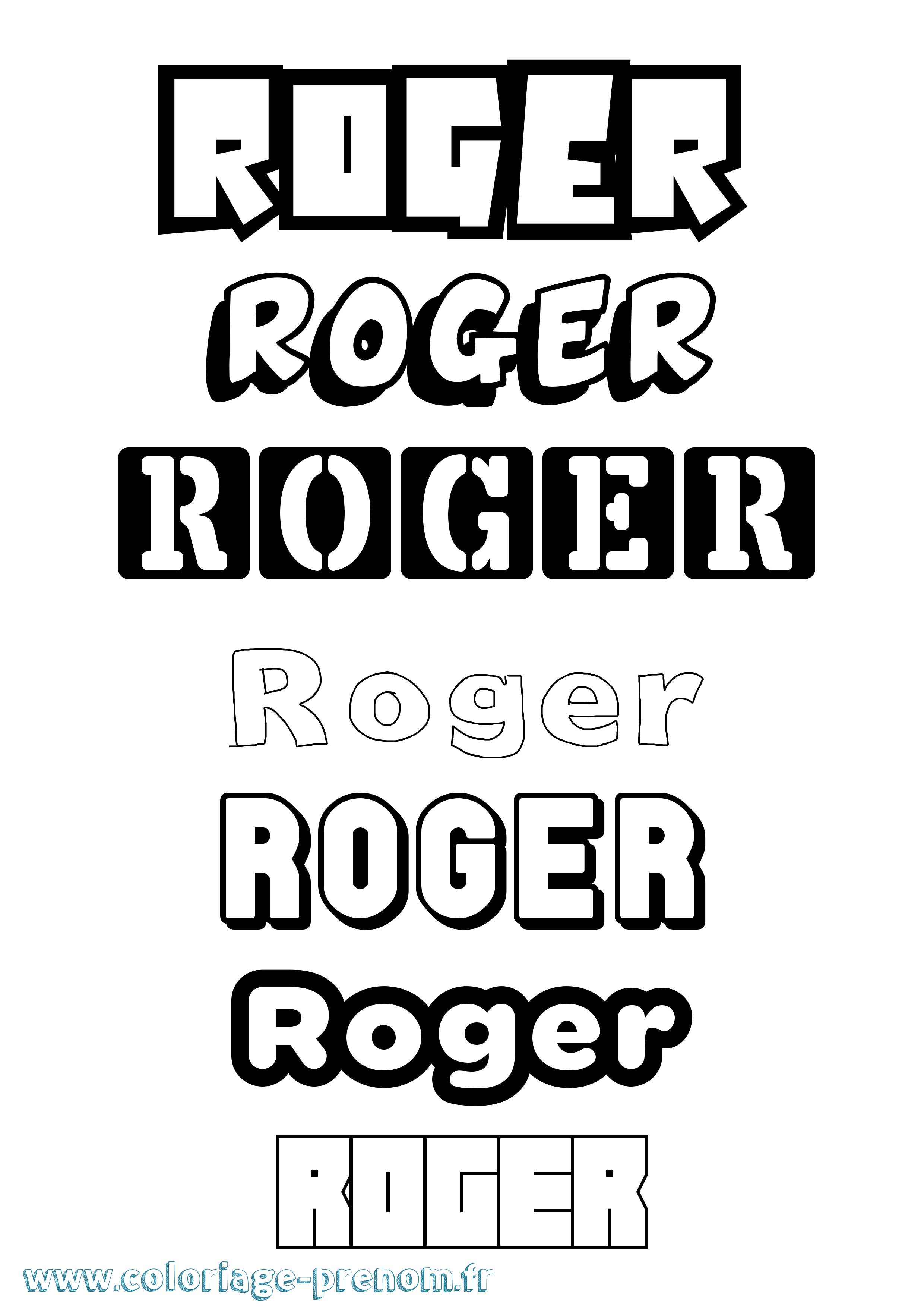 Coloriage Roger Coloriage prénom Roger
