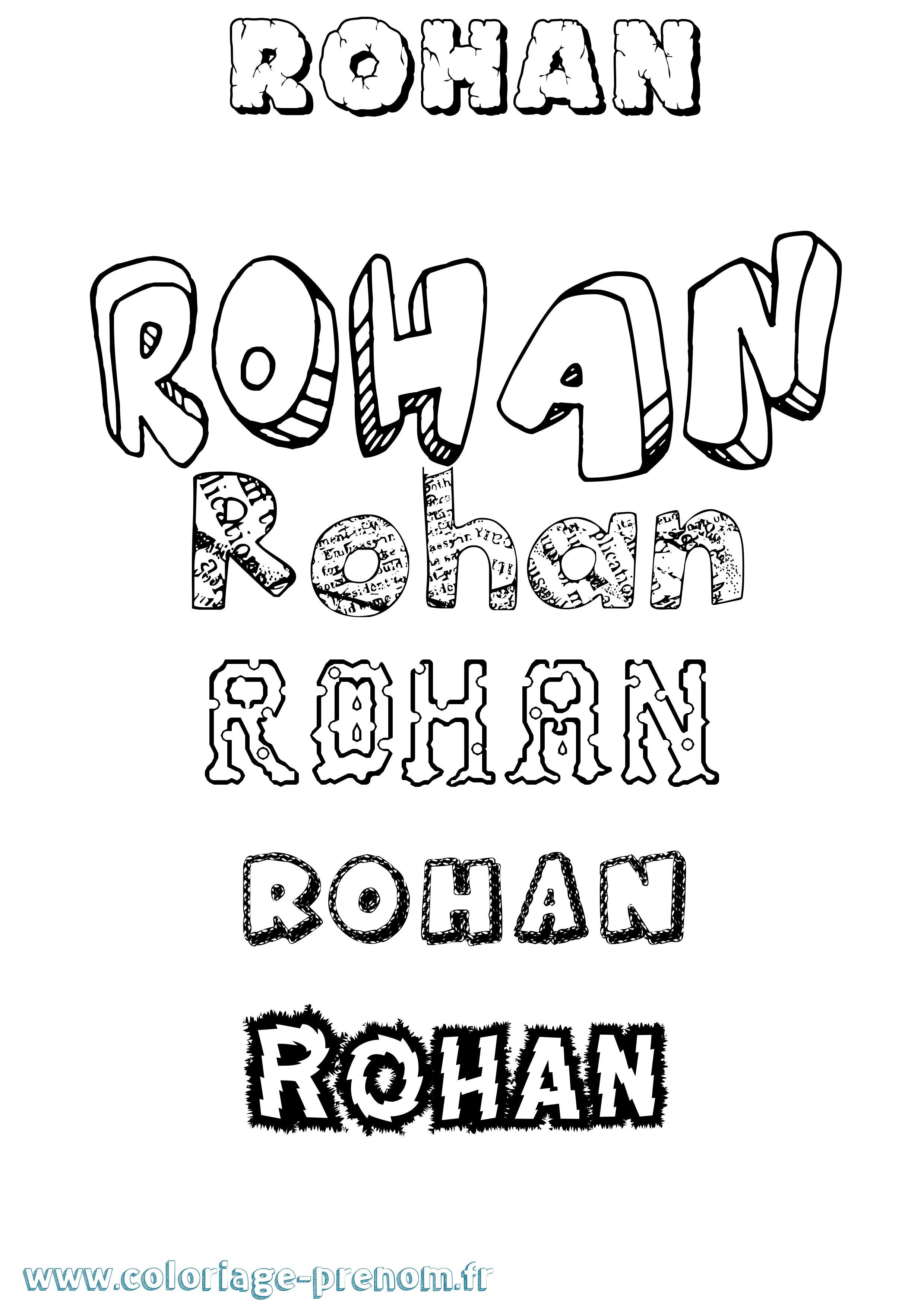 Coloriage prénom Rohan