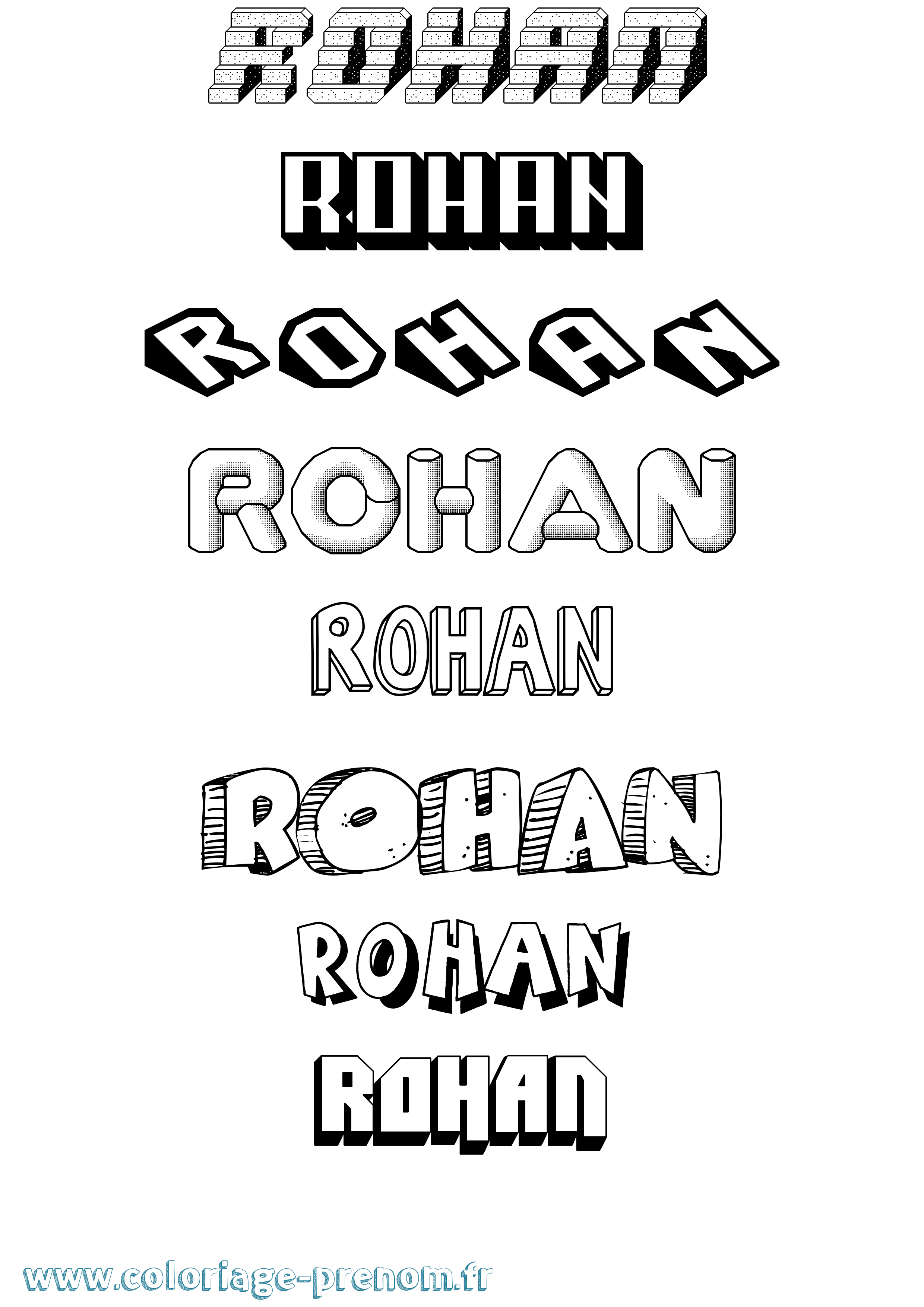 Coloriage prénom Rohan