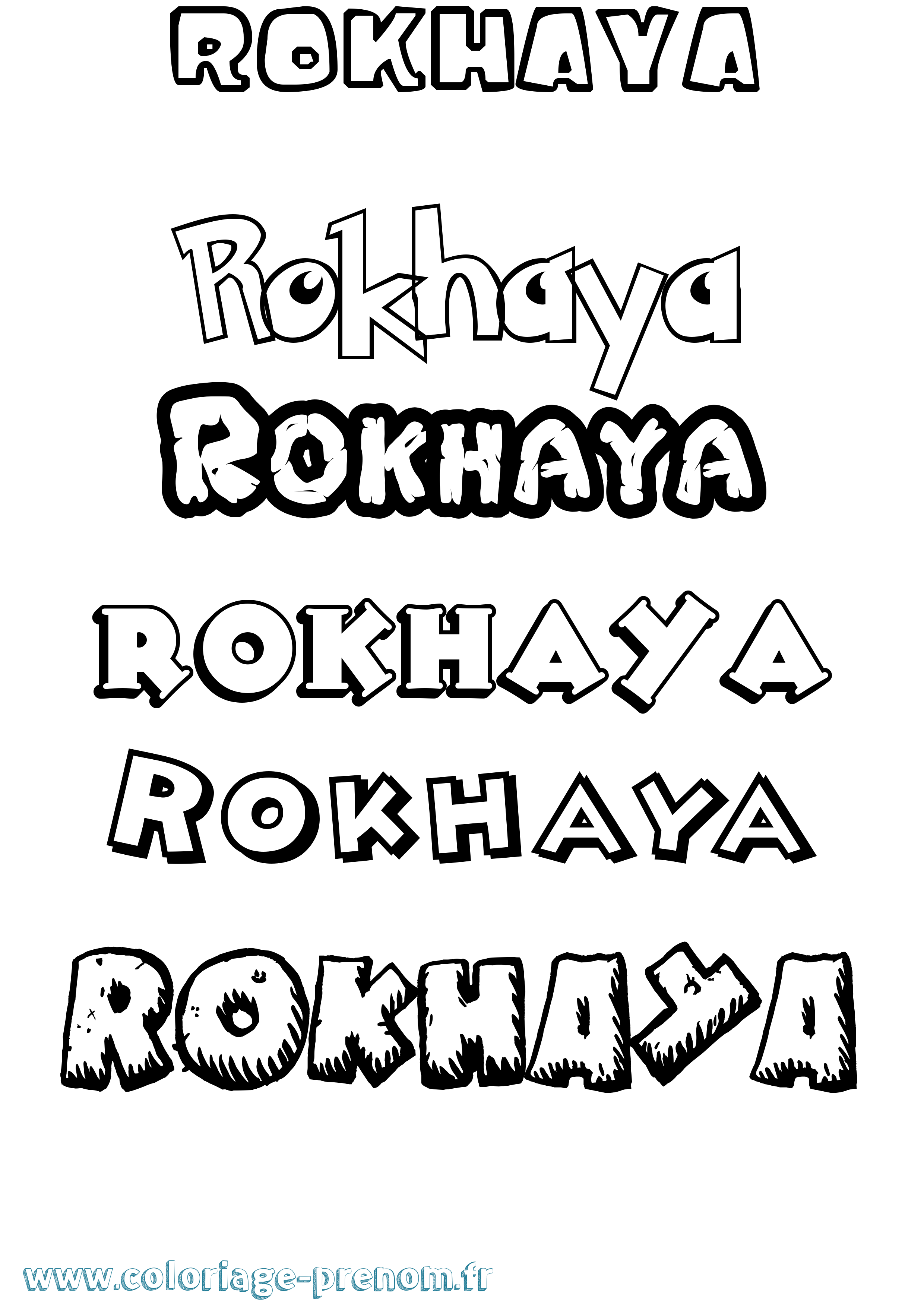 Coloriage prénom Rokhaya Dessin Animé
