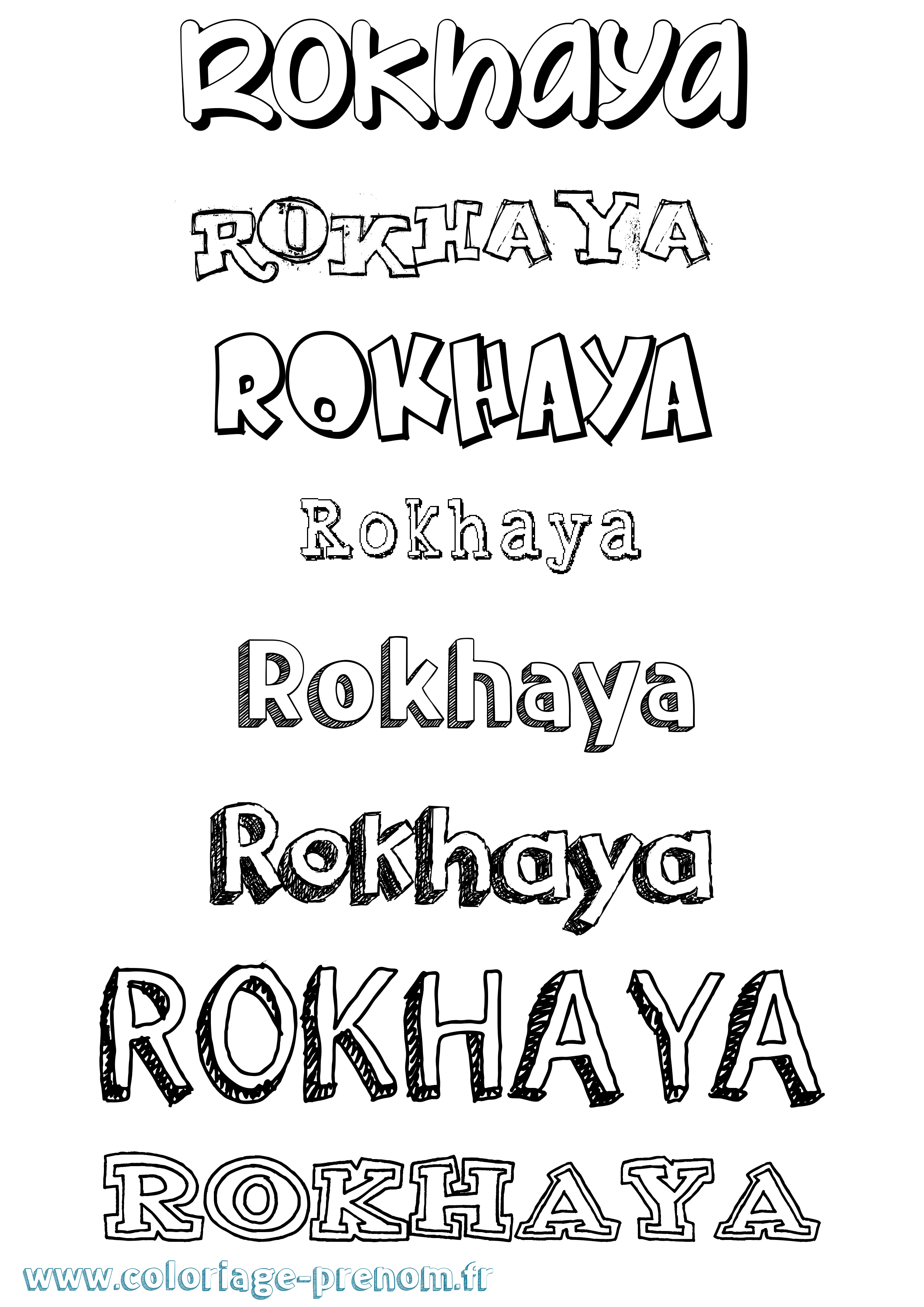 Coloriage prénom Rokhaya Dessiné