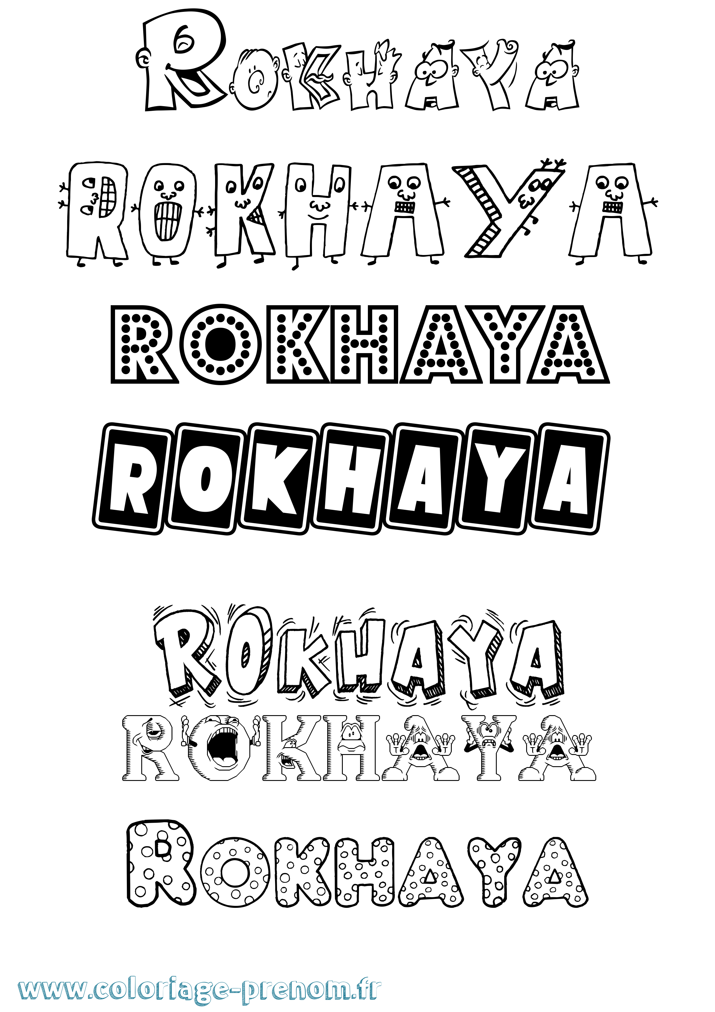 Coloriage prénom Rokhaya Fun