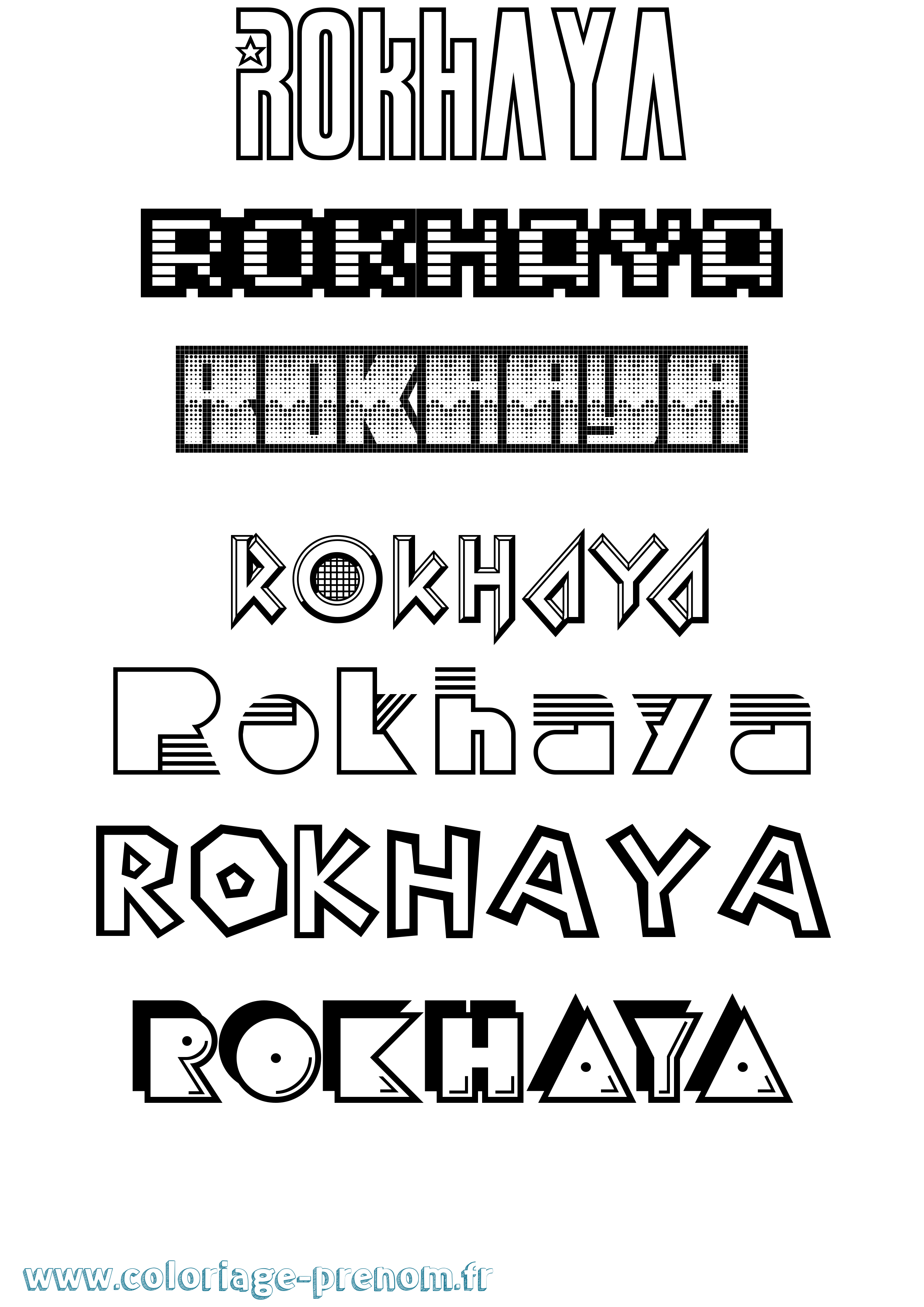 Coloriage prénom Rokhaya Jeux Vidéos