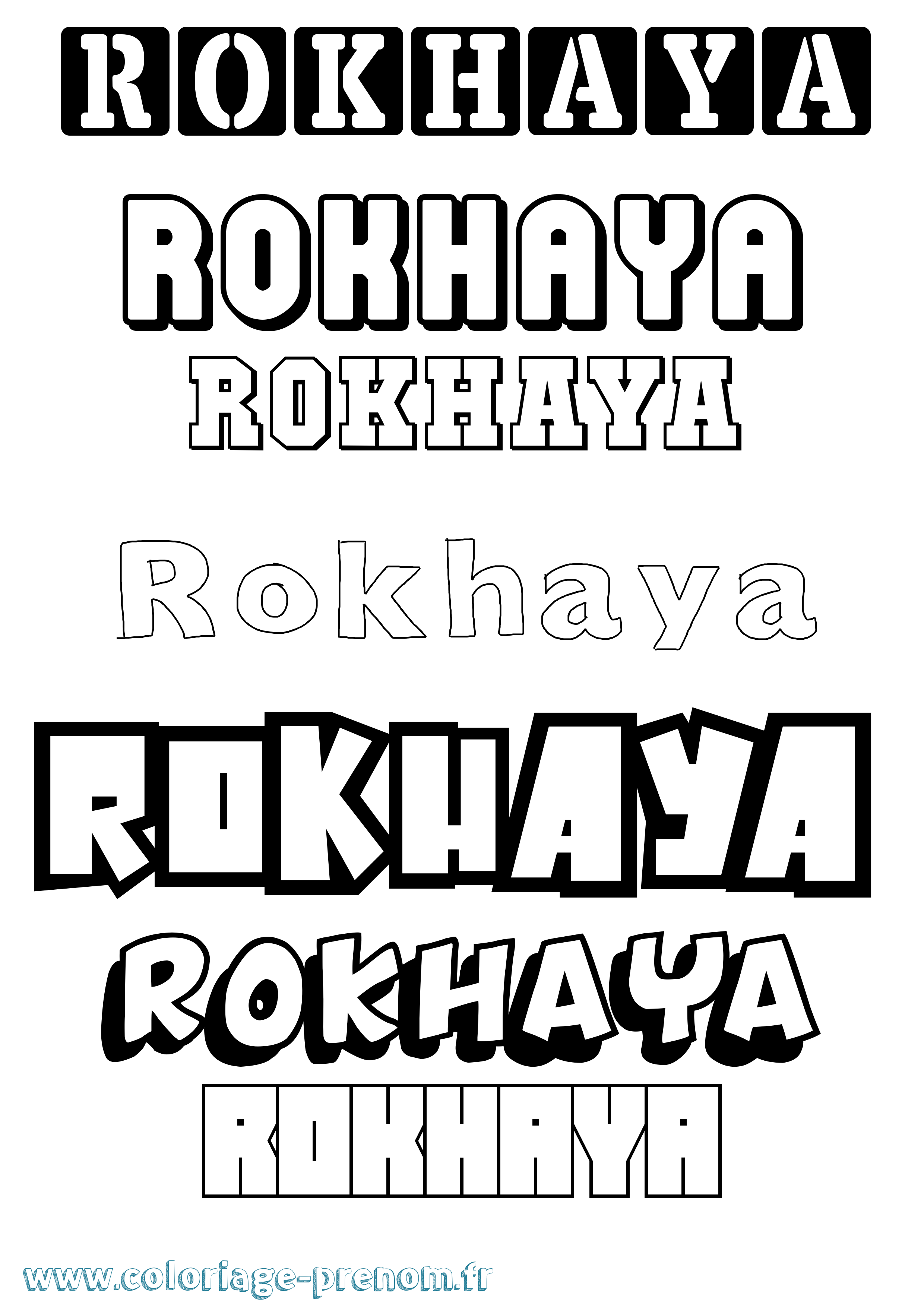 Coloriage prénom Rokhaya Simple