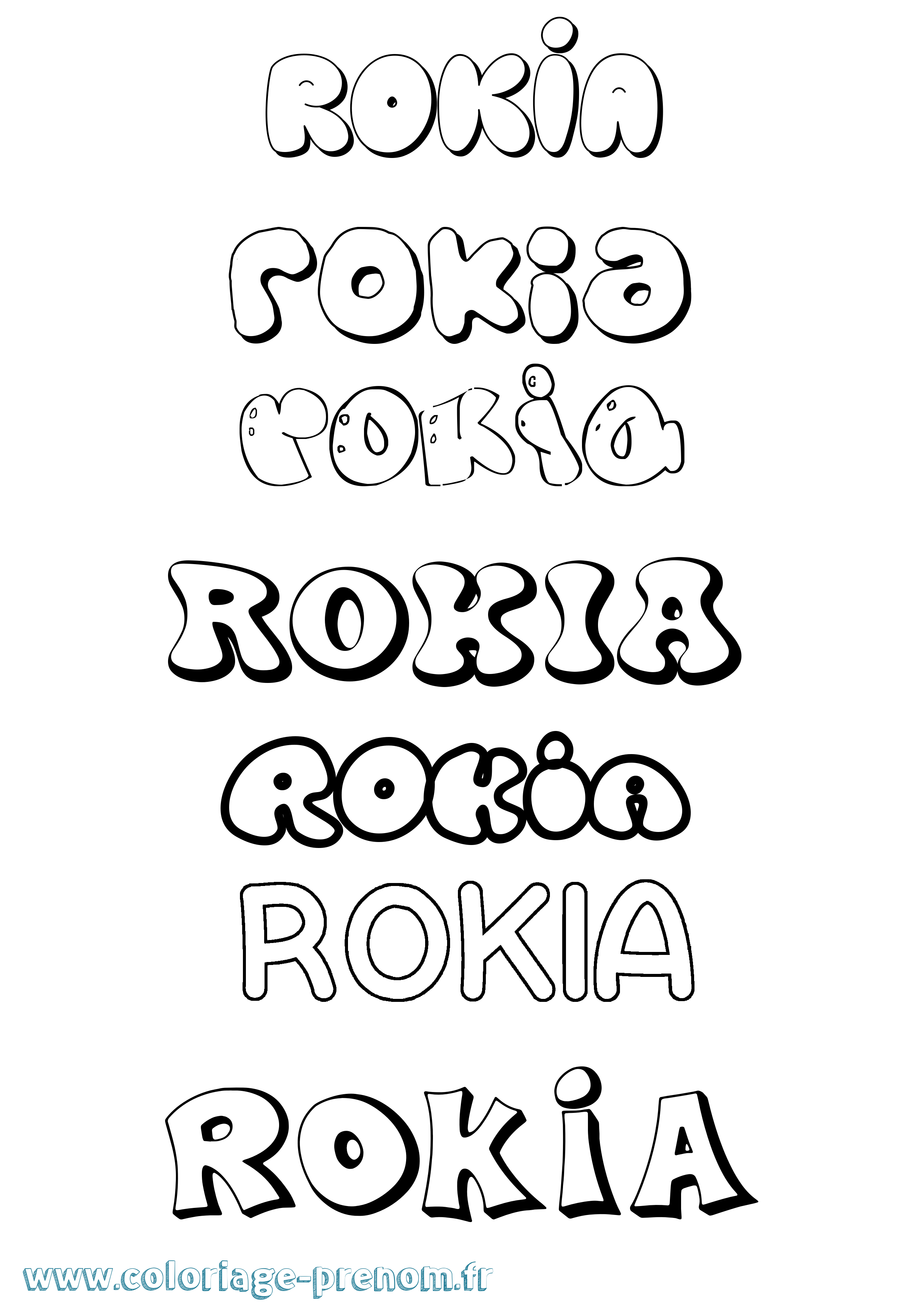 Coloriage Rokia Coloriage prénom Rokia