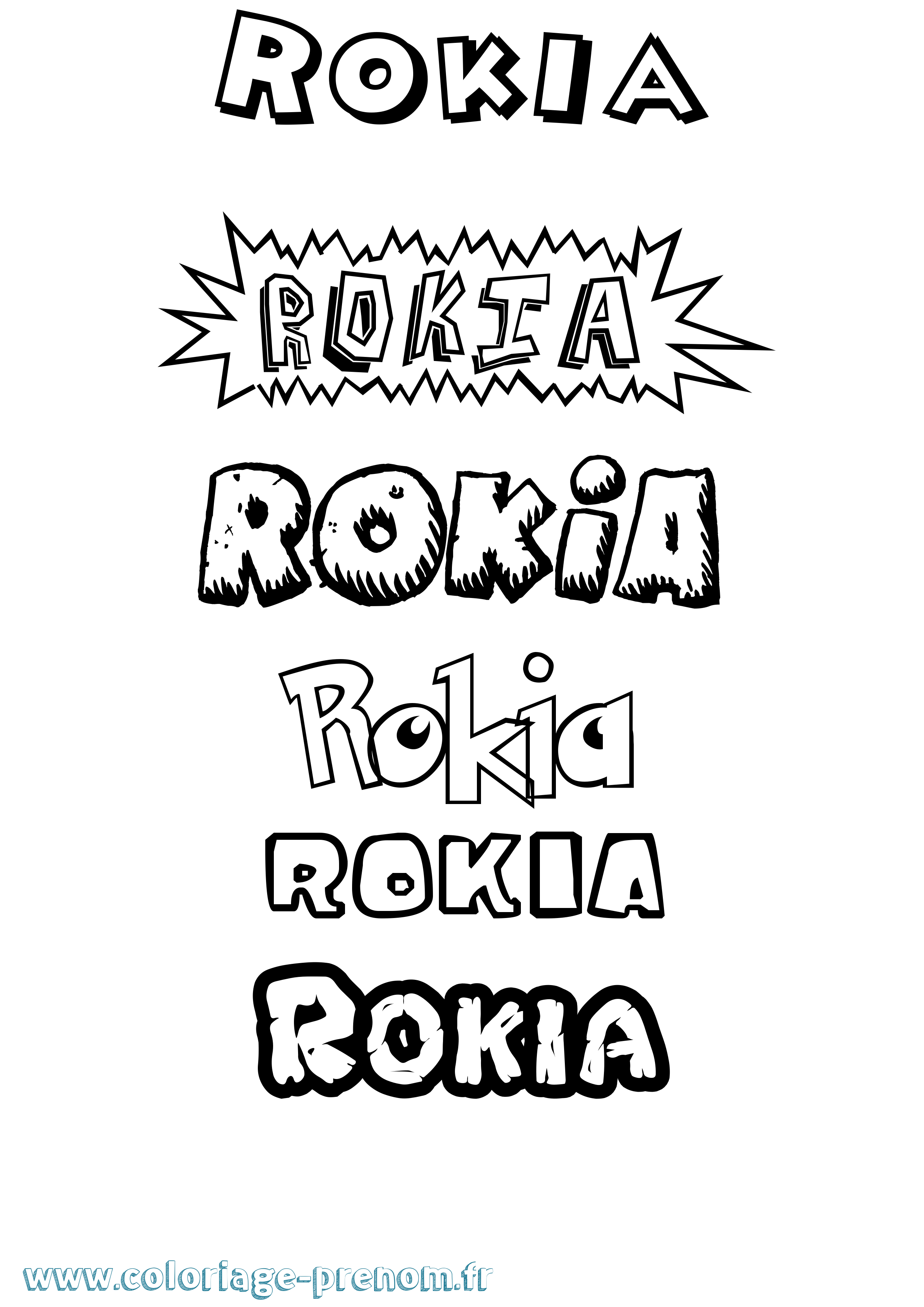 Coloriage Rokia Coloriage prénom Rokia