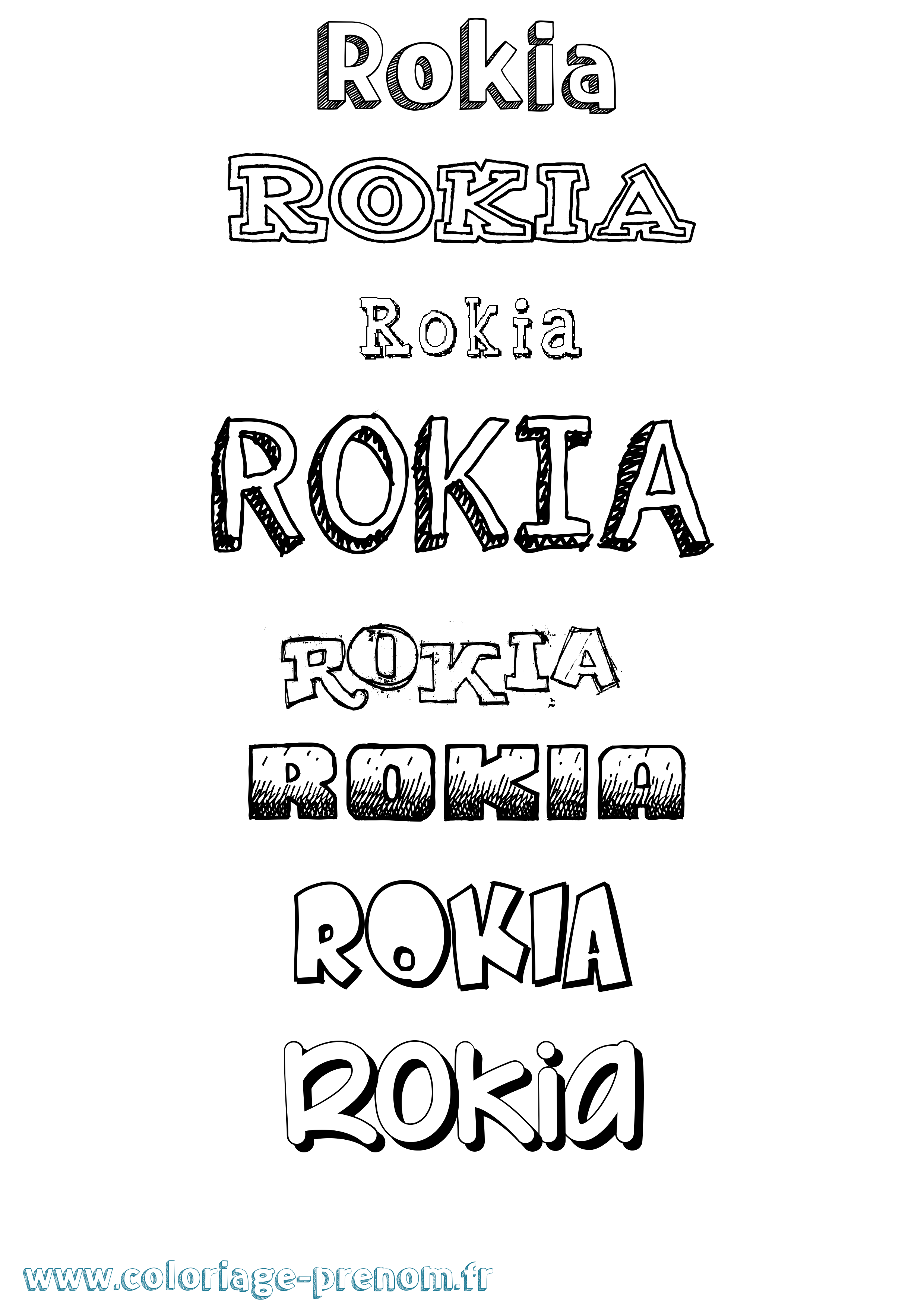 Coloriage Rokia Coloriage prénom Rokia