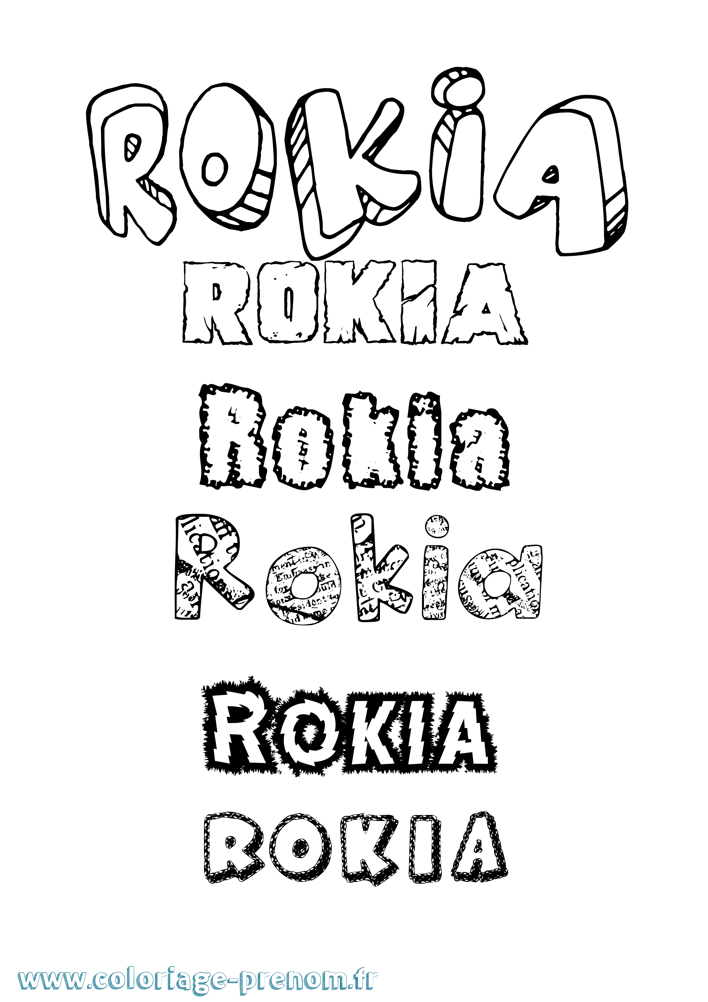 Coloriage Rokia Coloriage prénom Rokia