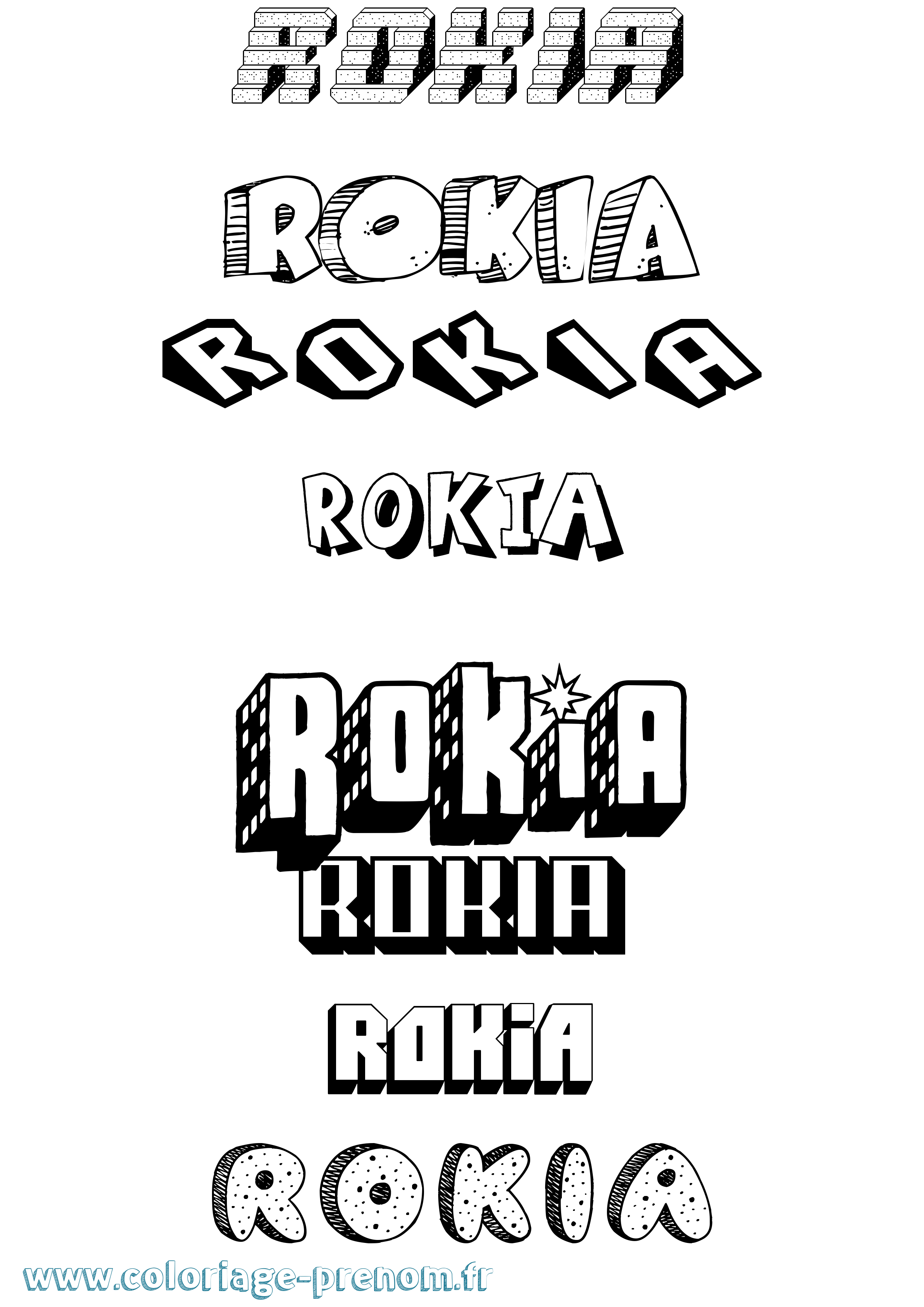 Coloriage Rokia Coloriage prénom Rokia