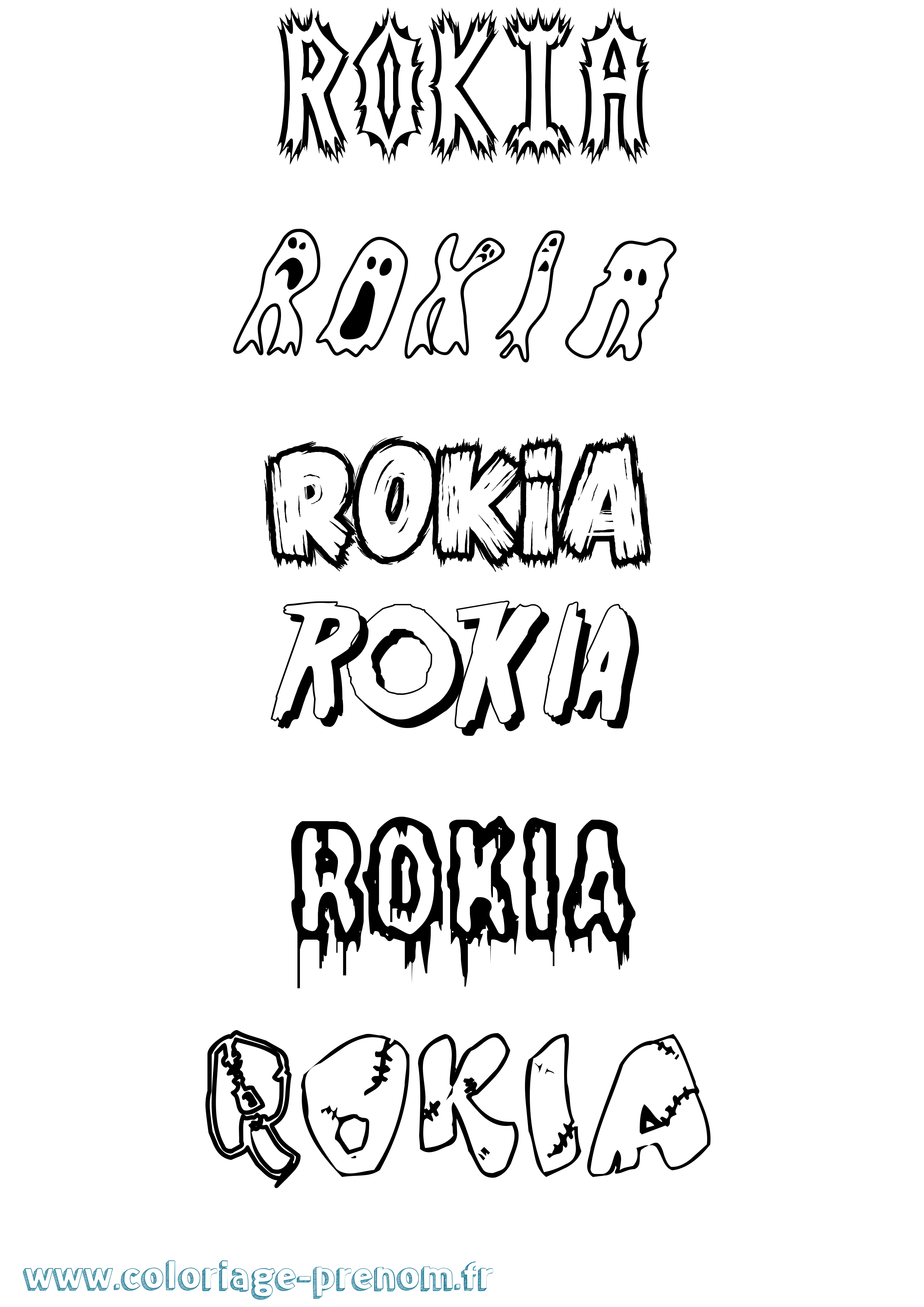 Coloriage prénom Rokia