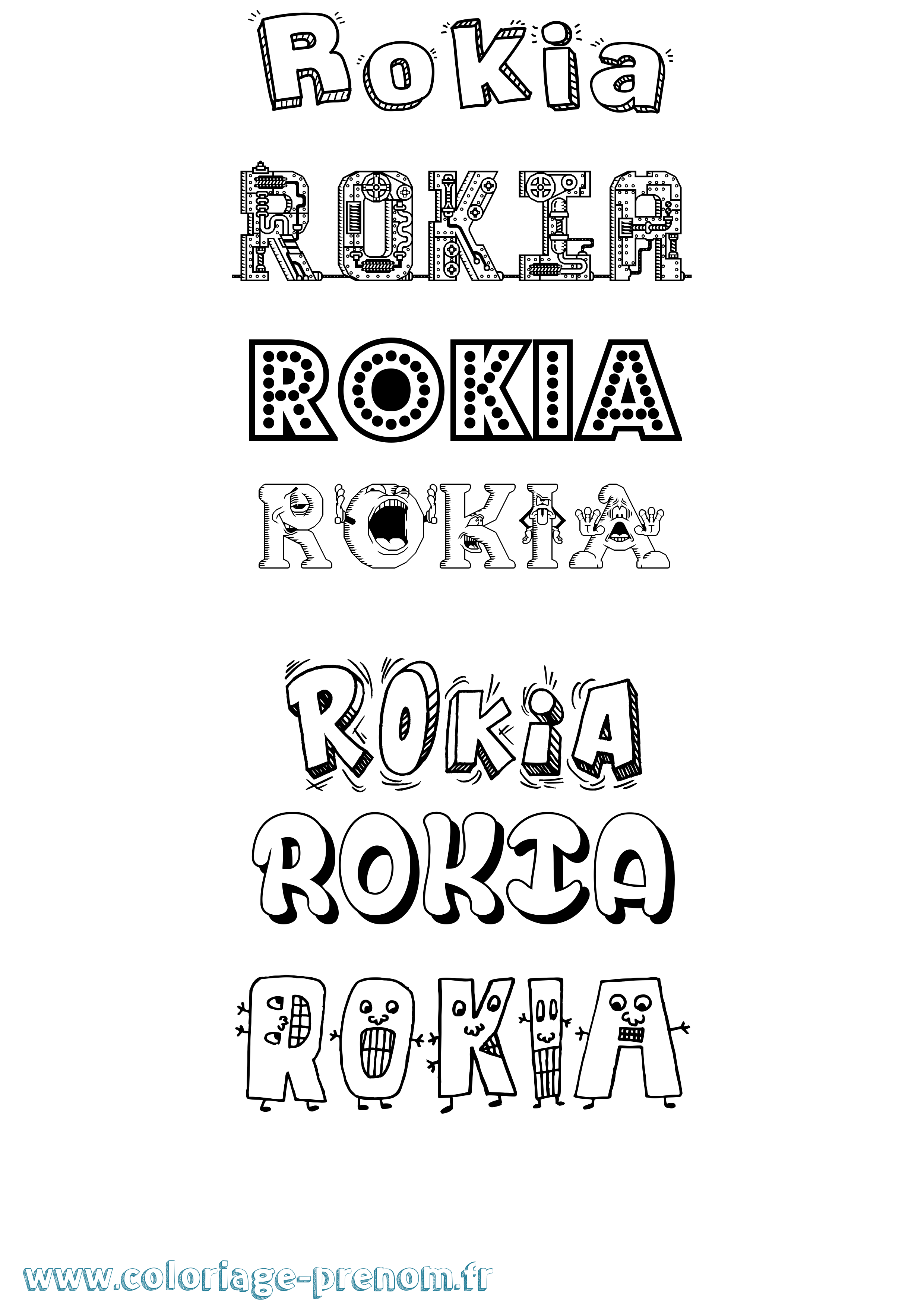 Coloriage Rokia Coloriage prénom Rokia