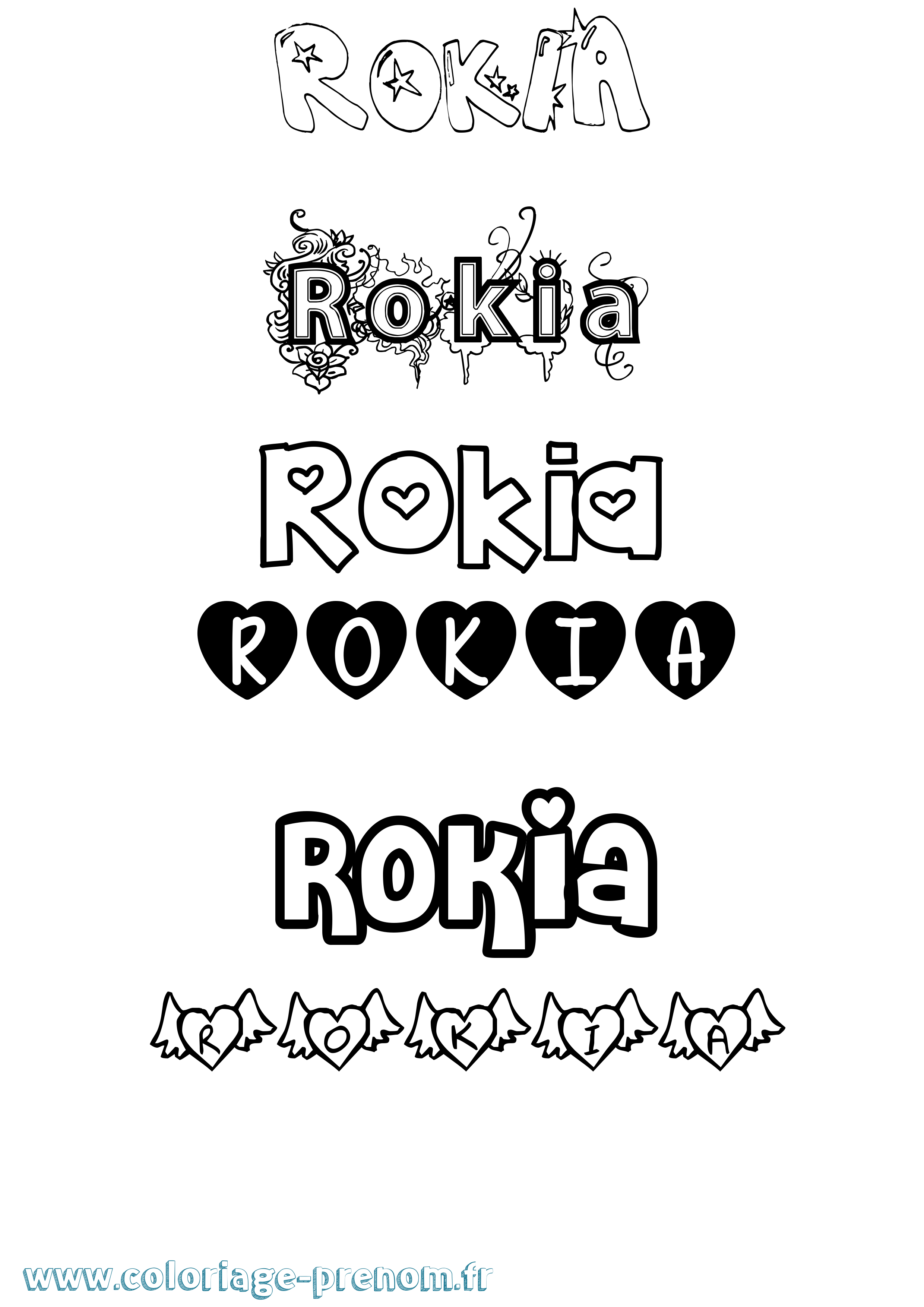 Coloriage Rokia Coloriage prénom Rokia
