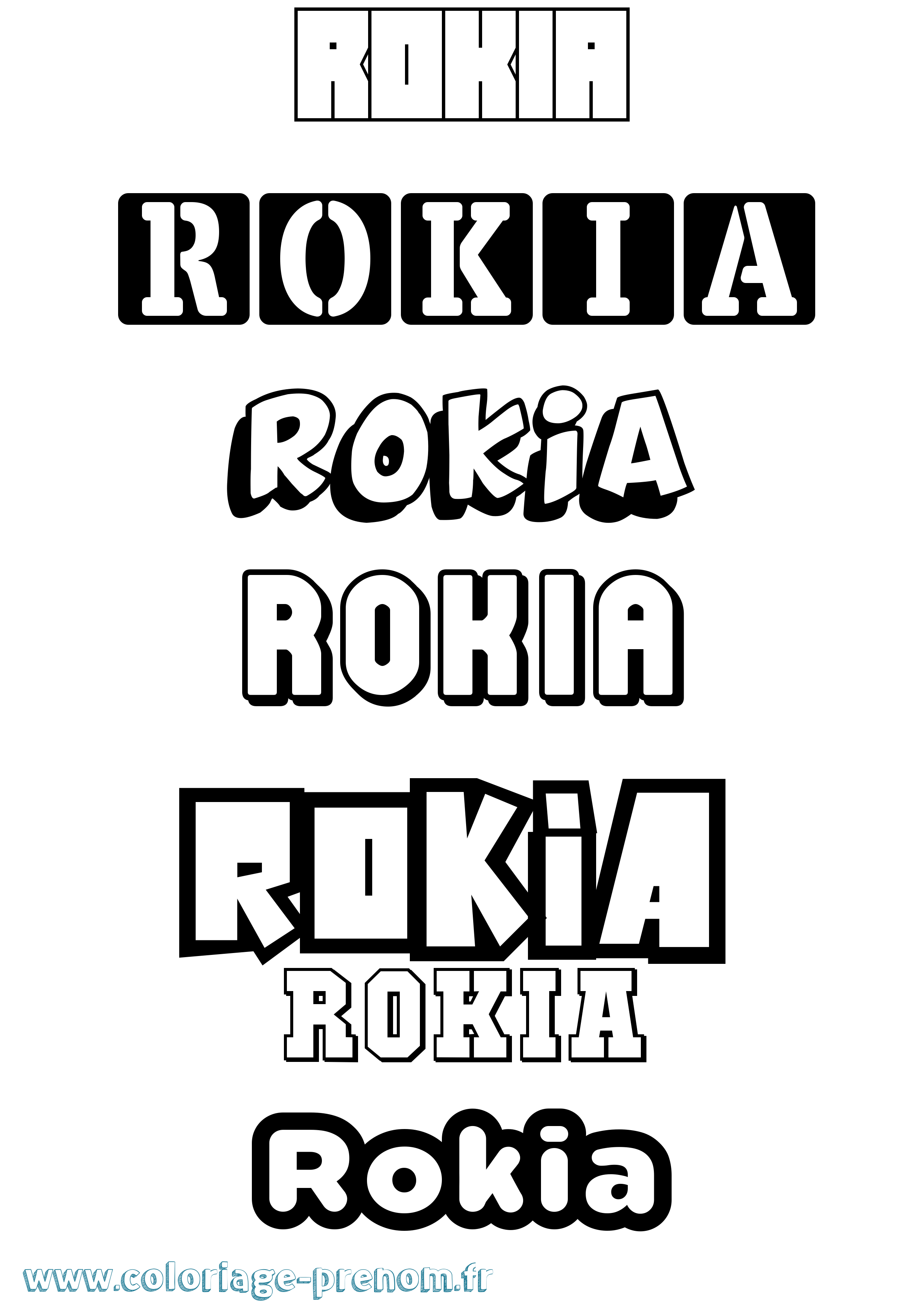 Coloriage prénom Rokia