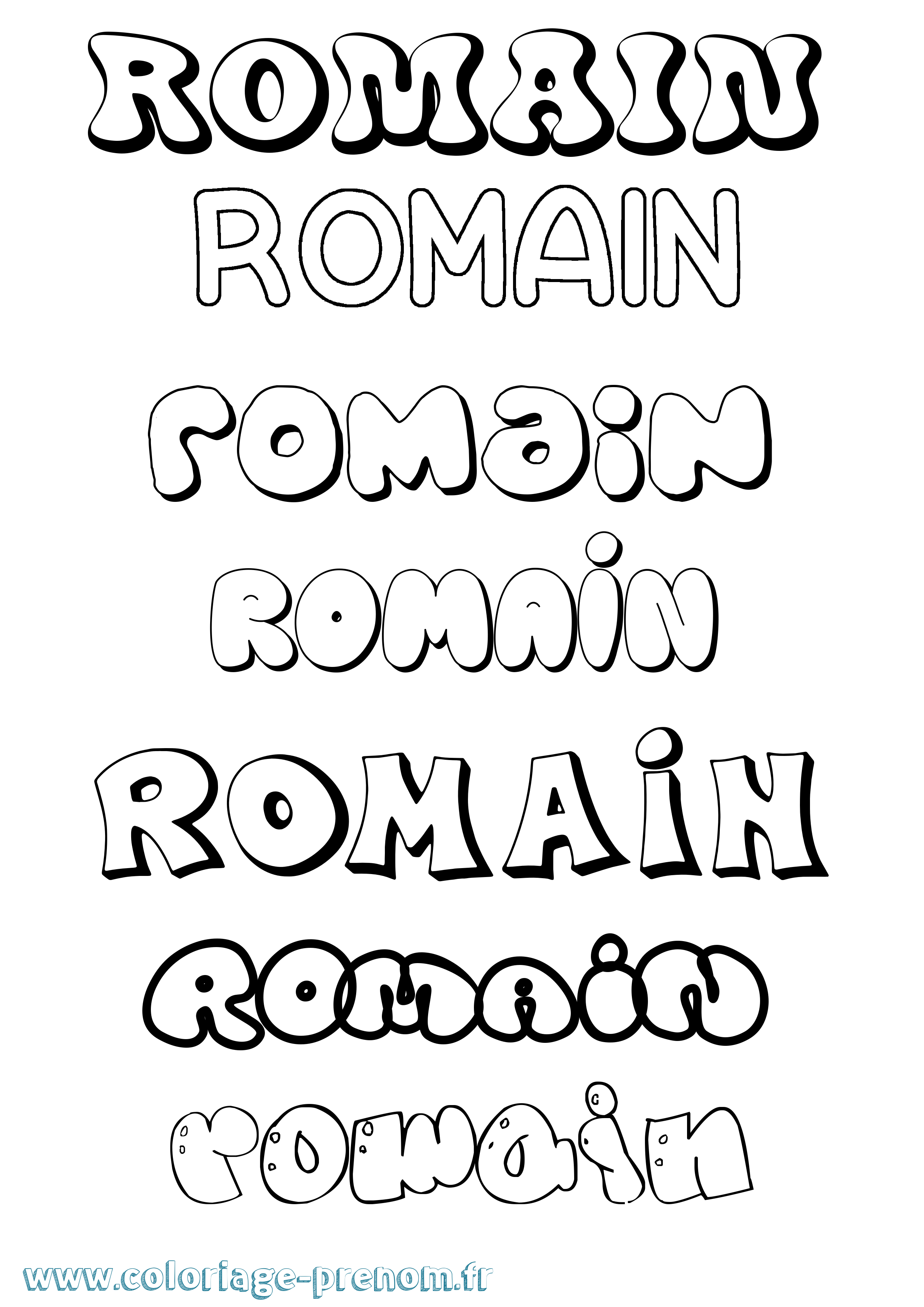 Coloriage prénom Romain