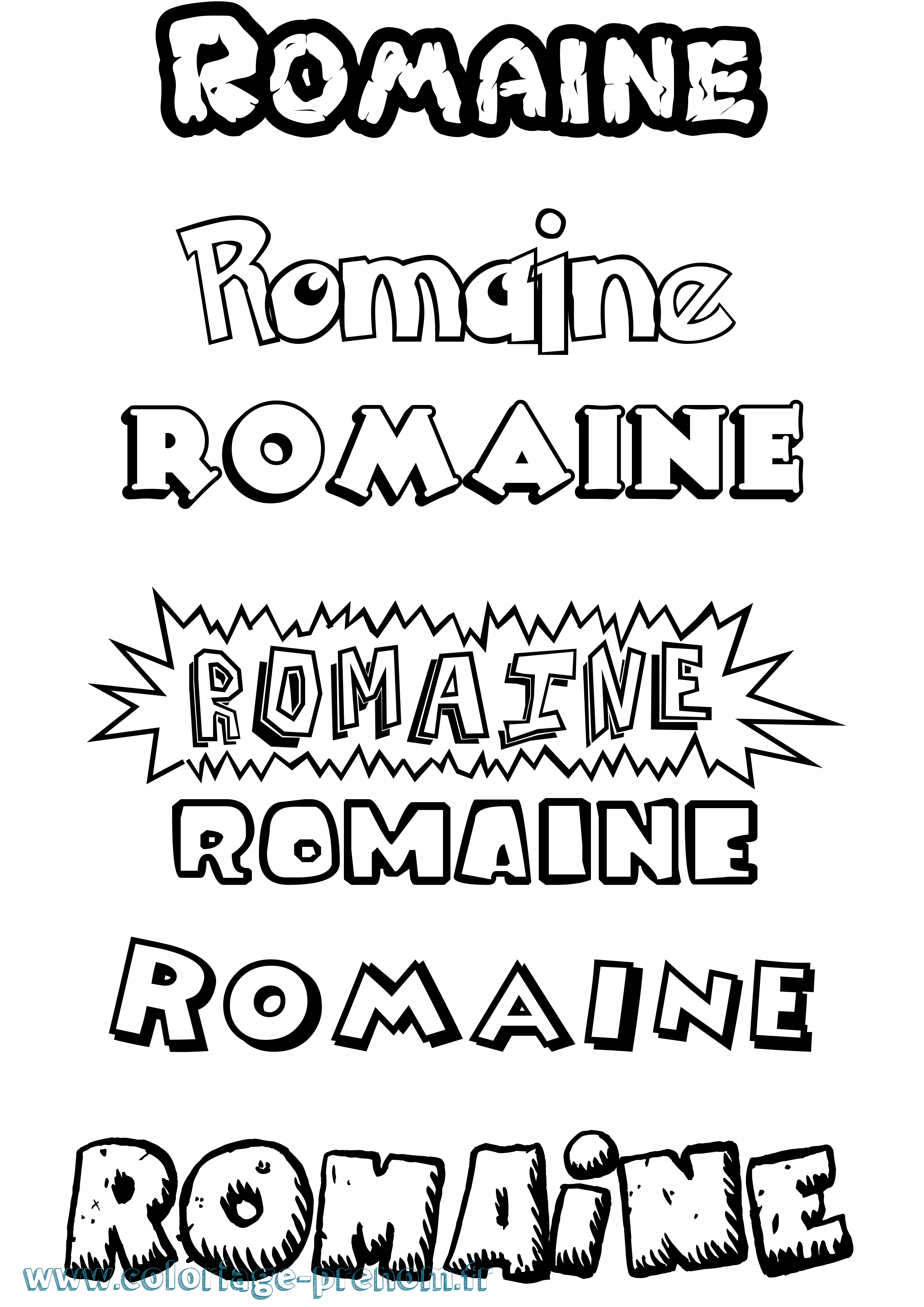 Coloriage prénom Romaine Dessin Animé