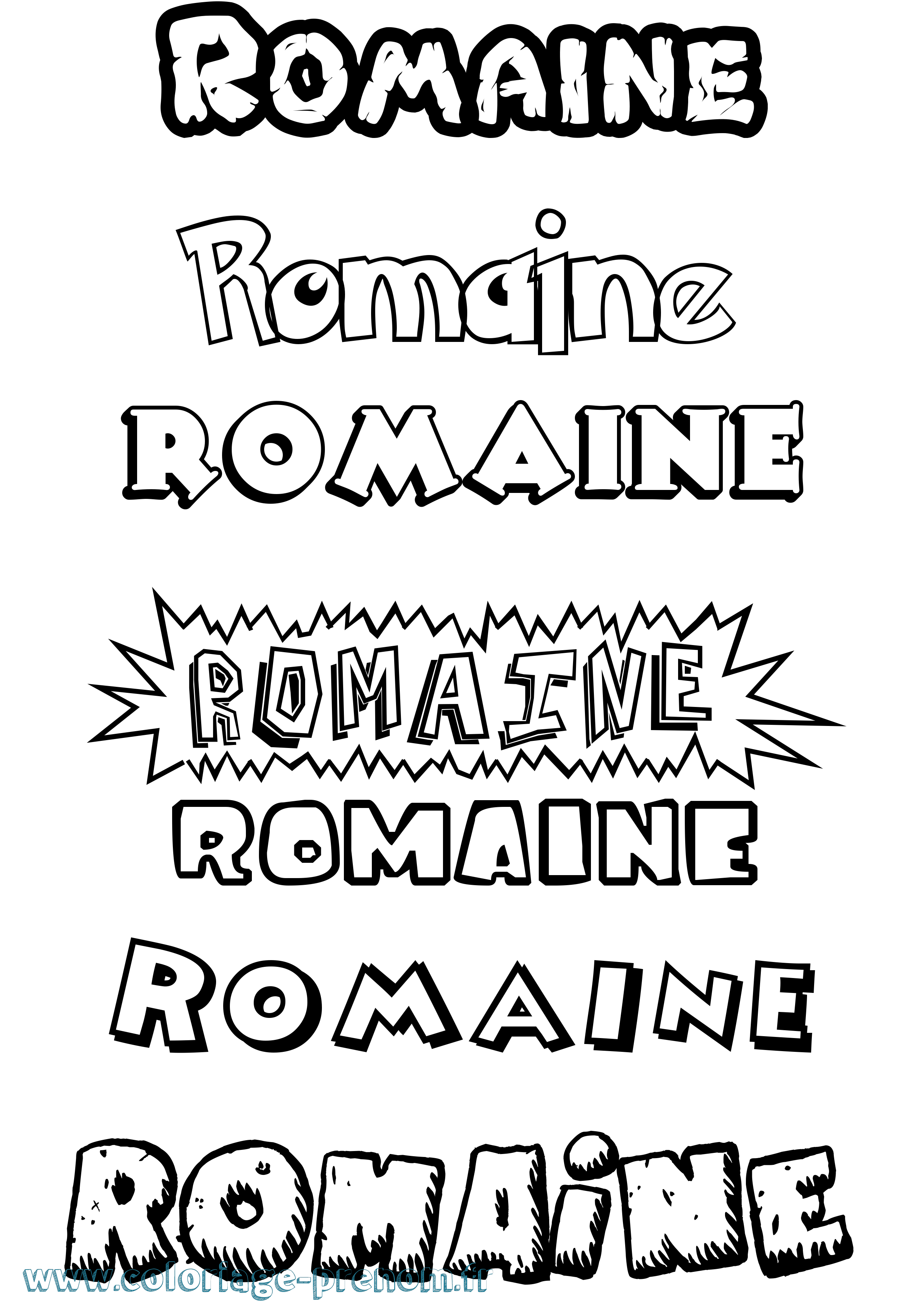 Coloriage Romaine Dessin Animé Coloriage prénom Romaine Dessin Animé