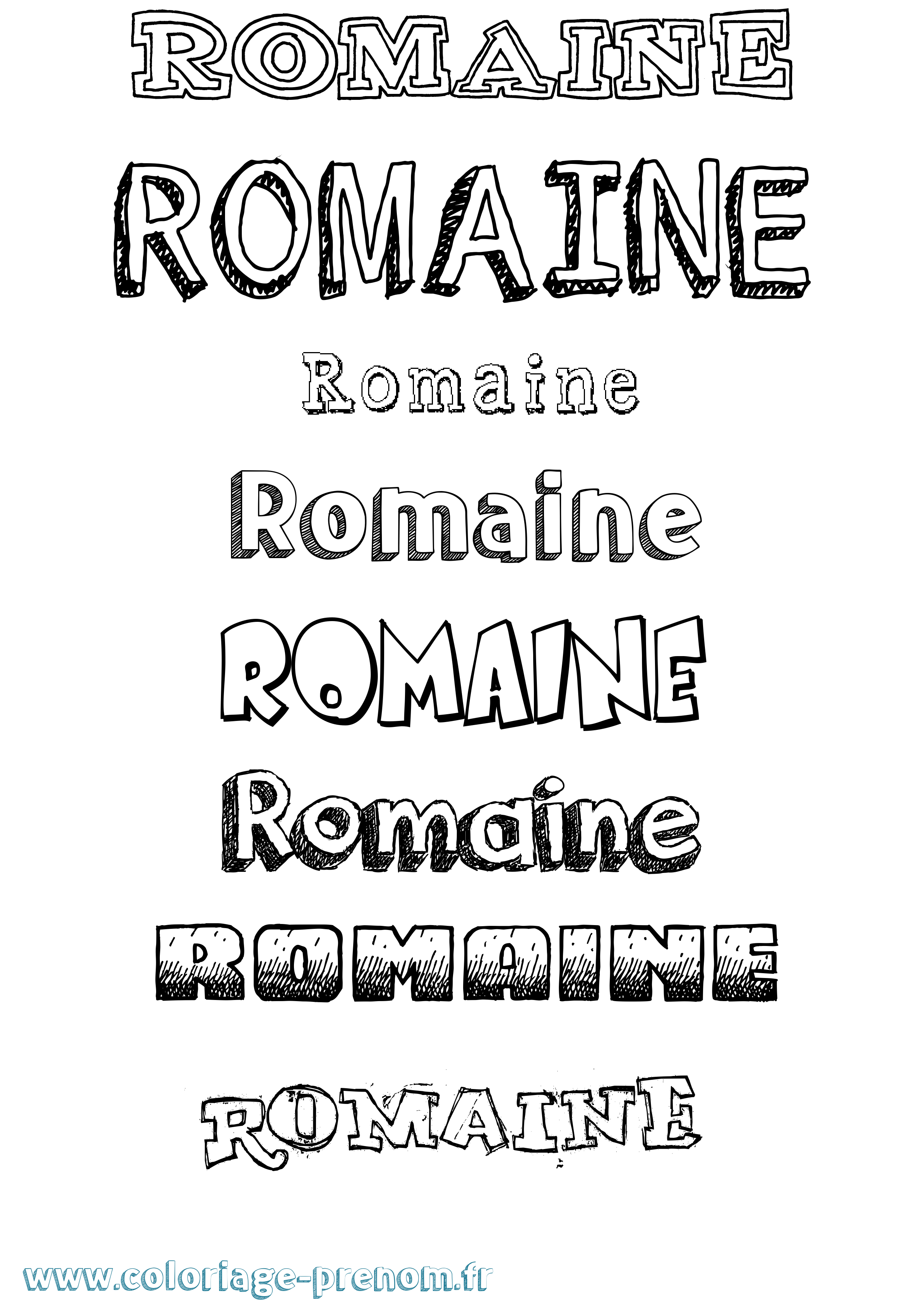 Coloriage prénom Romaine Dessiné