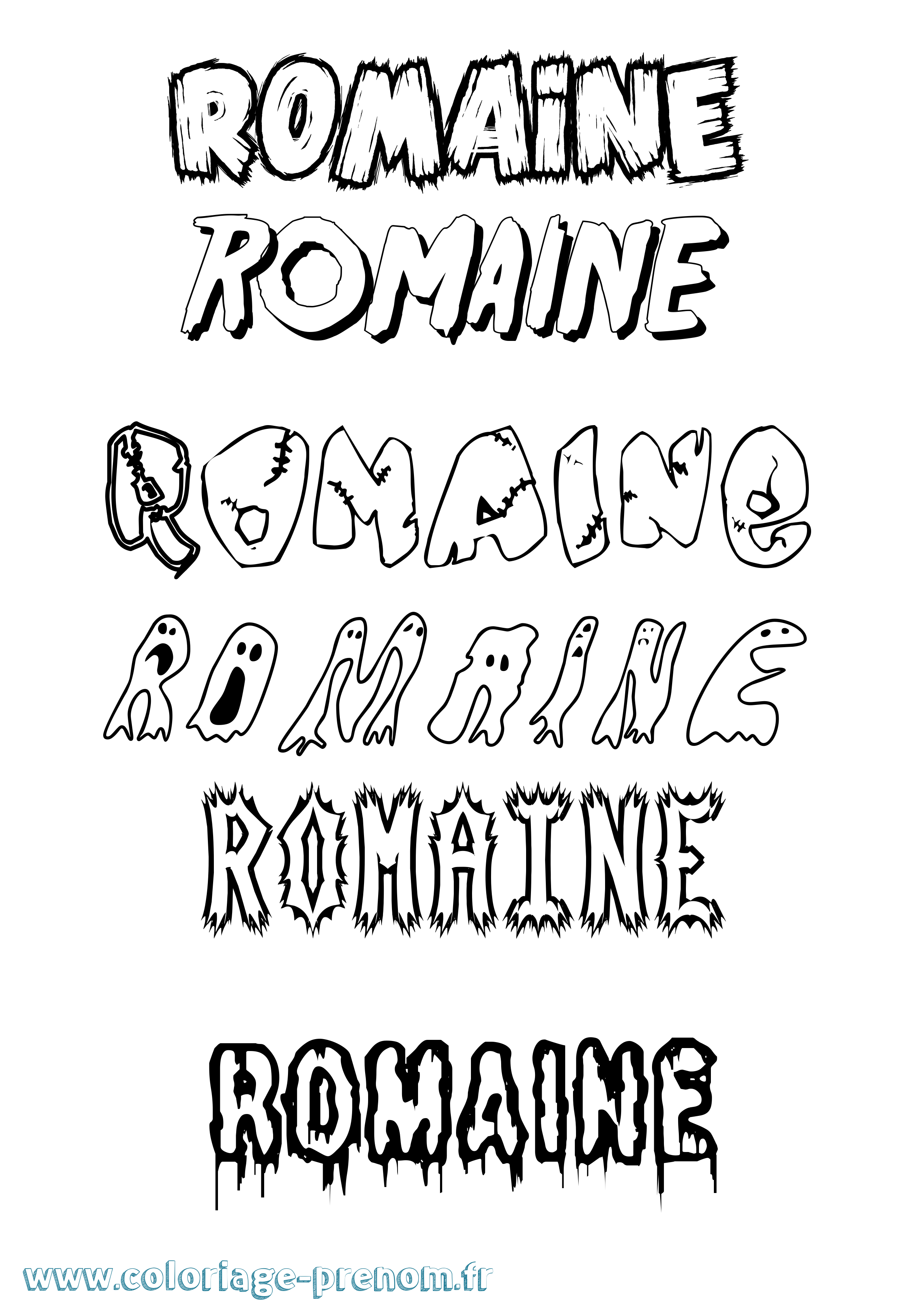 Coloriage Romaine Frisson Coloriage prénom Romaine Frisson